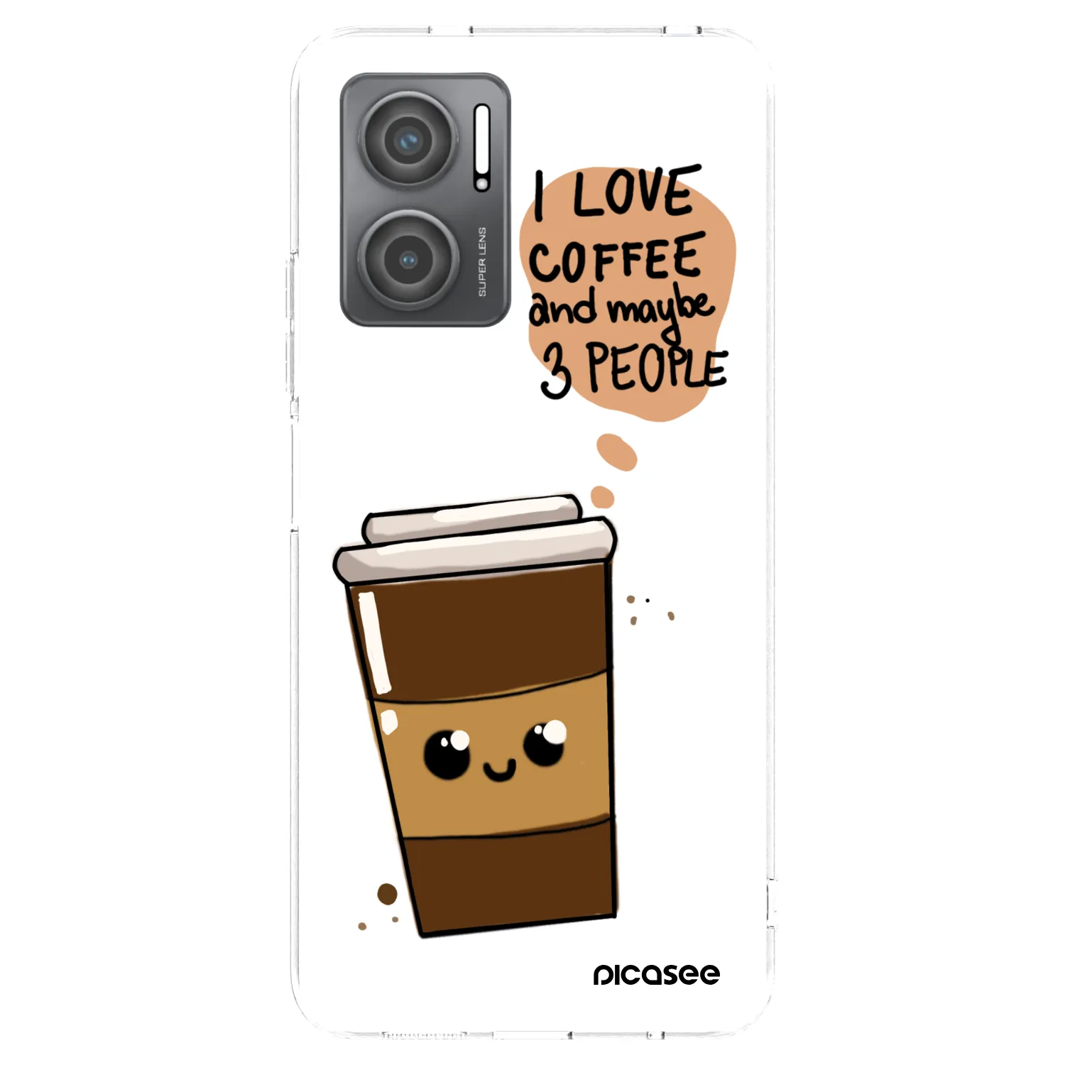 Picasee husă transparentă din silicon pentru Xiaomi Redmi 10 5G - Cute coffee