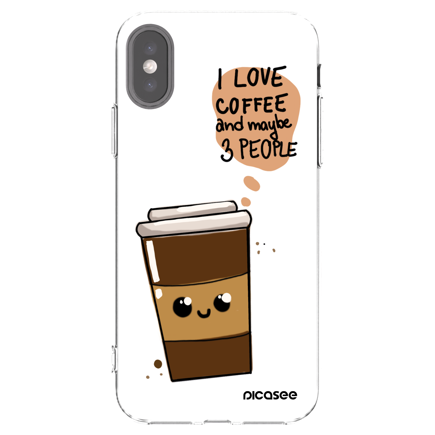 Picasee husă transparentă din silicon pentru Apple iPhone X/XS - Cute coffee