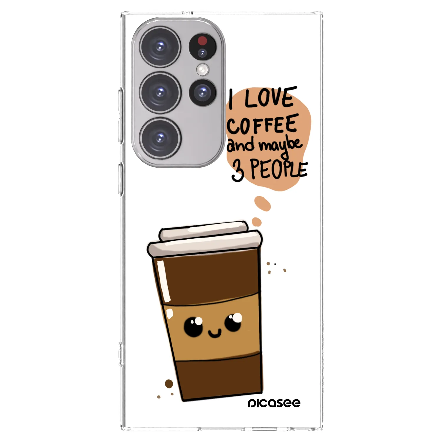 Picasee husă transparentă din silicon pentru Samsung Galaxy S23 Ultra 5G - Cute coffee