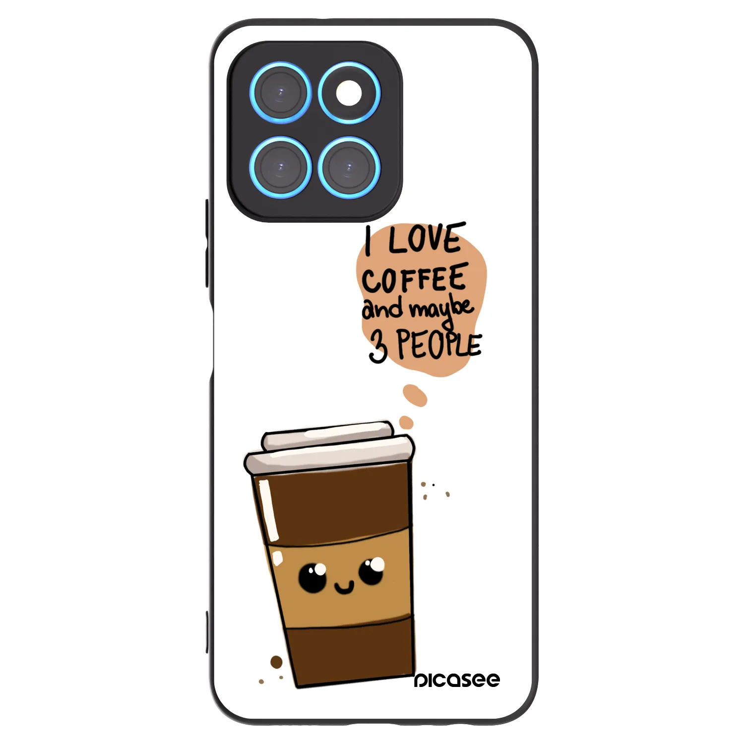 Picasee husă neagră din silicon pentru Honor X8 5G - Cute coffee