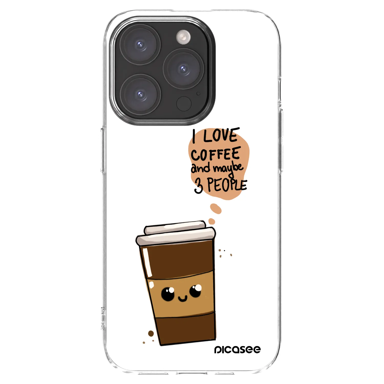 Picasee husă transparentă din silicon pentru Apple iPhone 15 Pro - Cute coffee