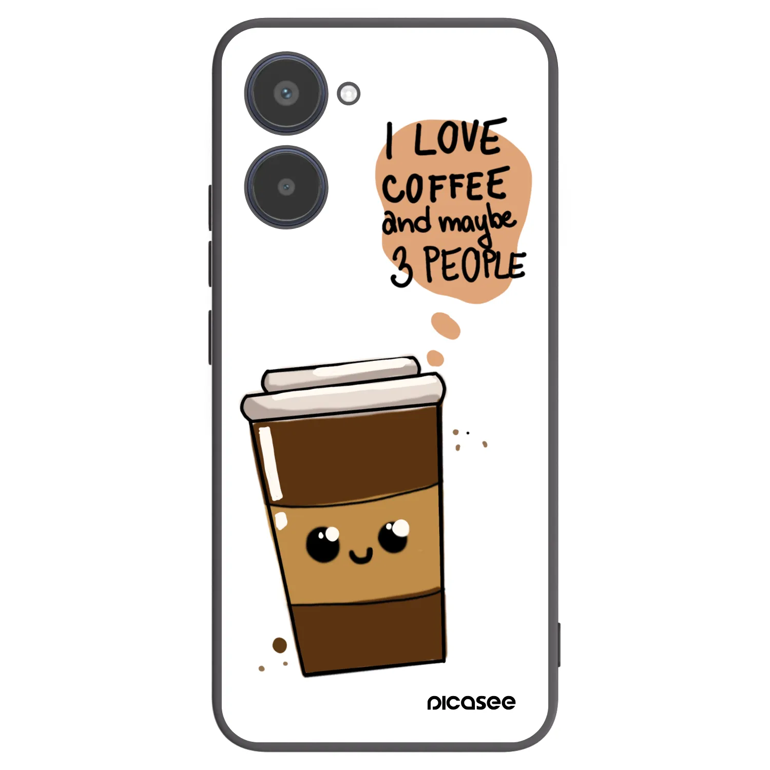 Picasee husă neagră din silicon pentru Realme 10 4G - Cute coffee