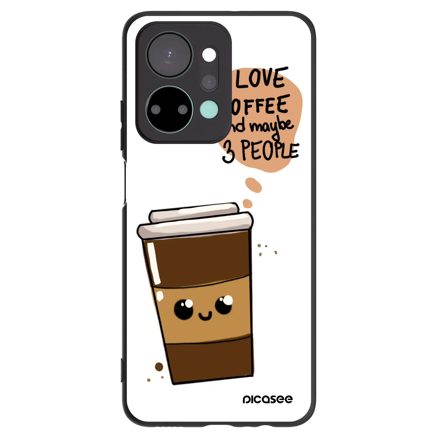 Picasee husă neagră din silicon pentru Honor X7a - Cute coffee