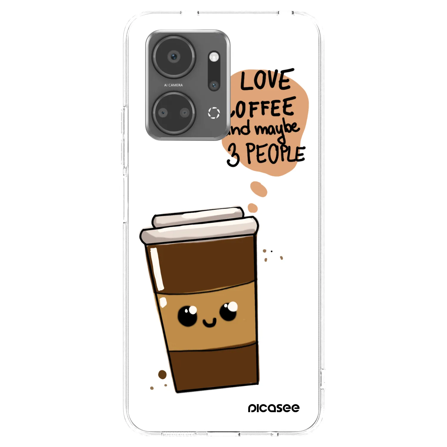 Picasee husă transparentă din silicon pentru Honor X7a - Cute coffee