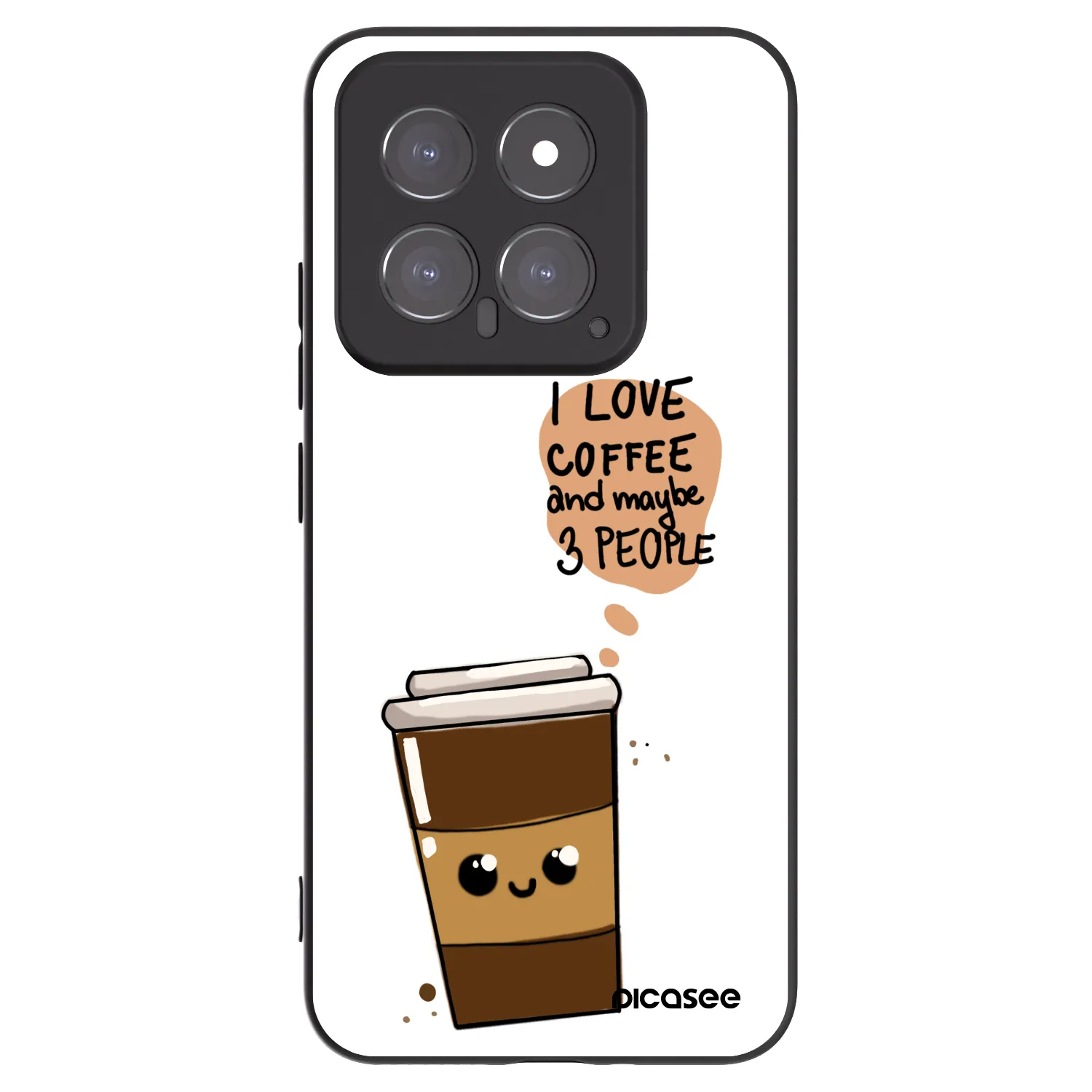 Picasee husă neagră din silicon pentru Xiaomi 14 - Cute coffee