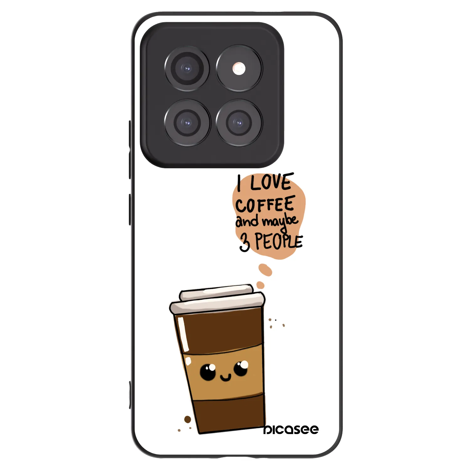 Picasee husă neagră din silicon pentru Xiaomi 14 Pro - Cute coffee