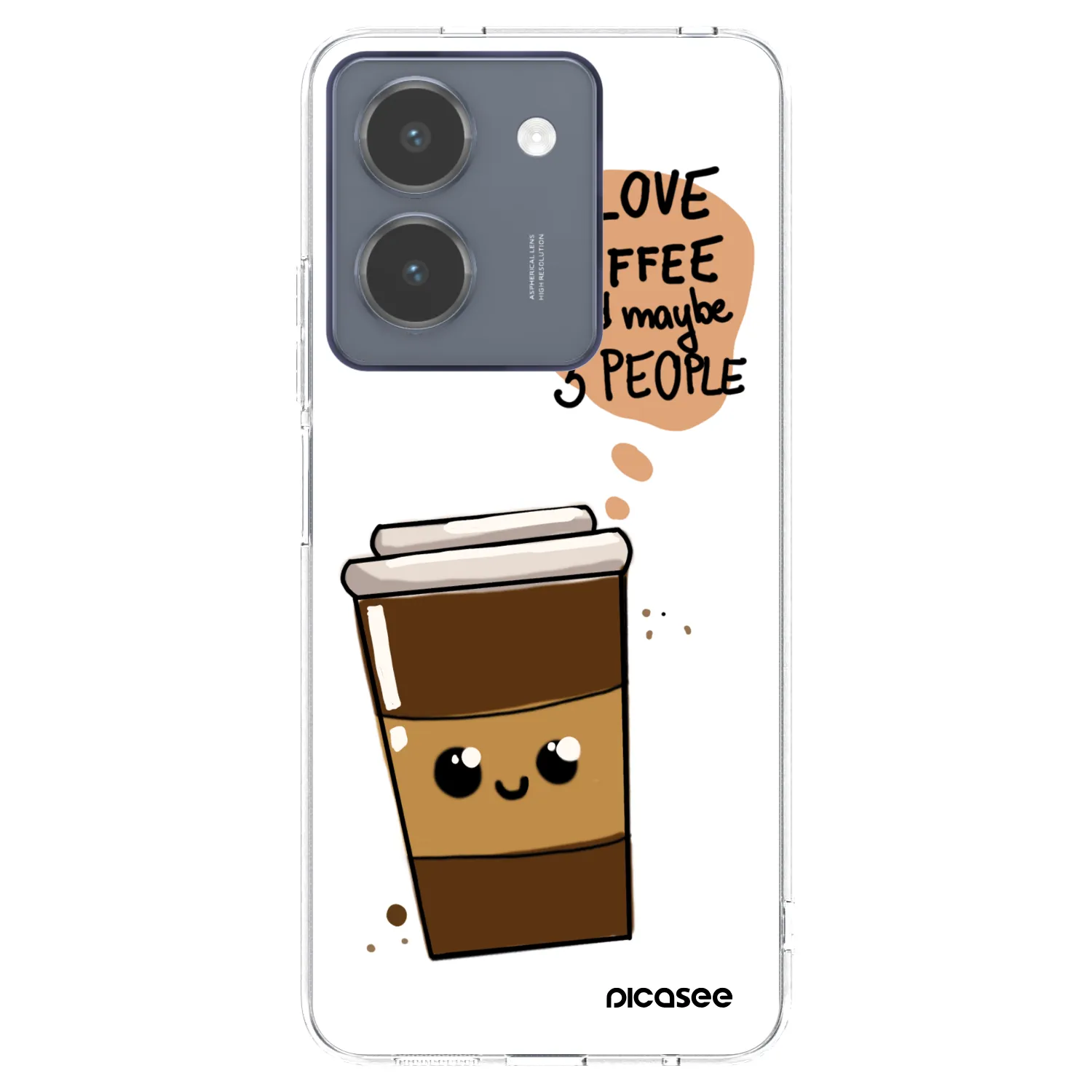 Picasee husă transparentă din silicon pentru Vivo Y36 4G - Cute coffee