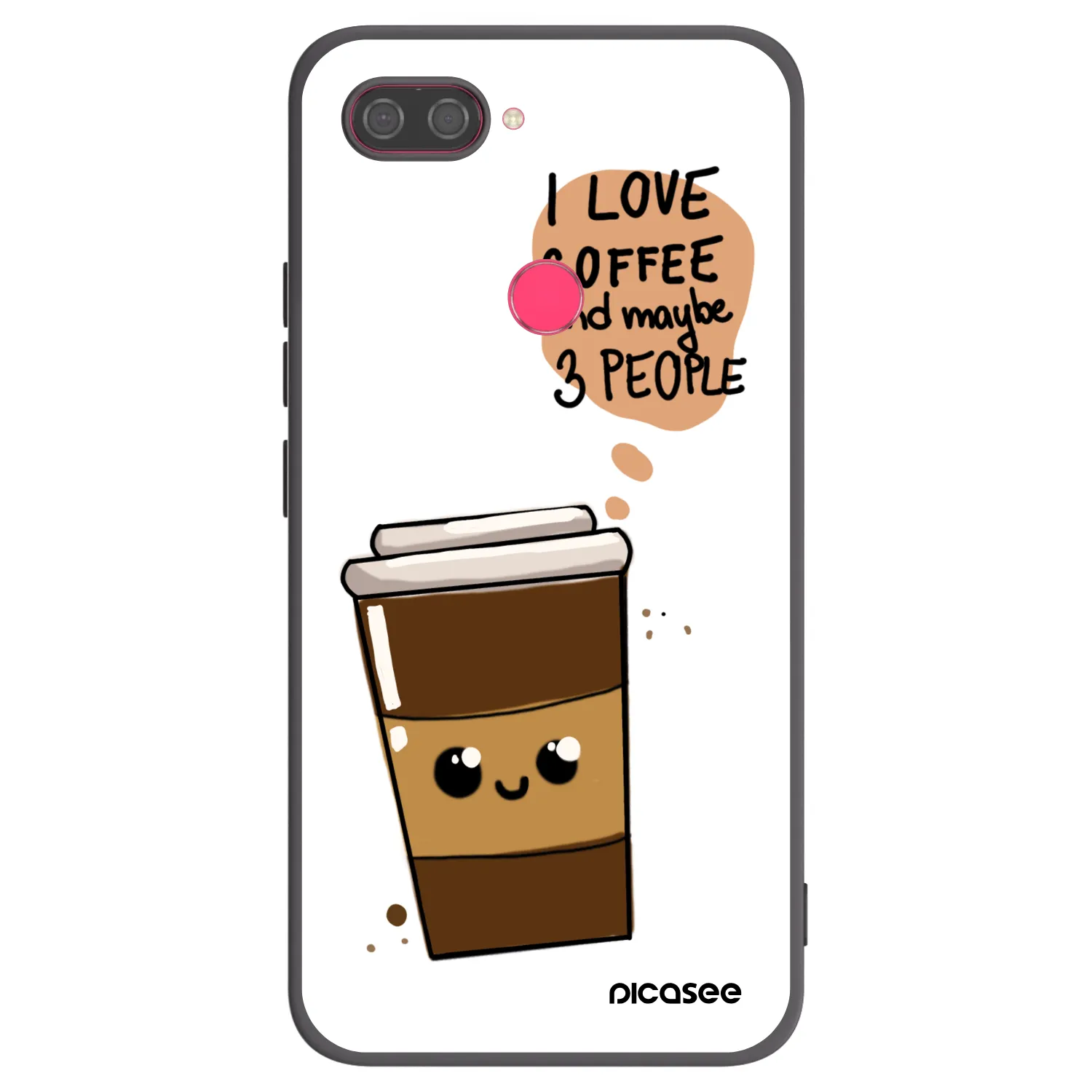 Picasee husă neagră din silicon pentru Xiaomi Mi 8 Lite - Cute coffee