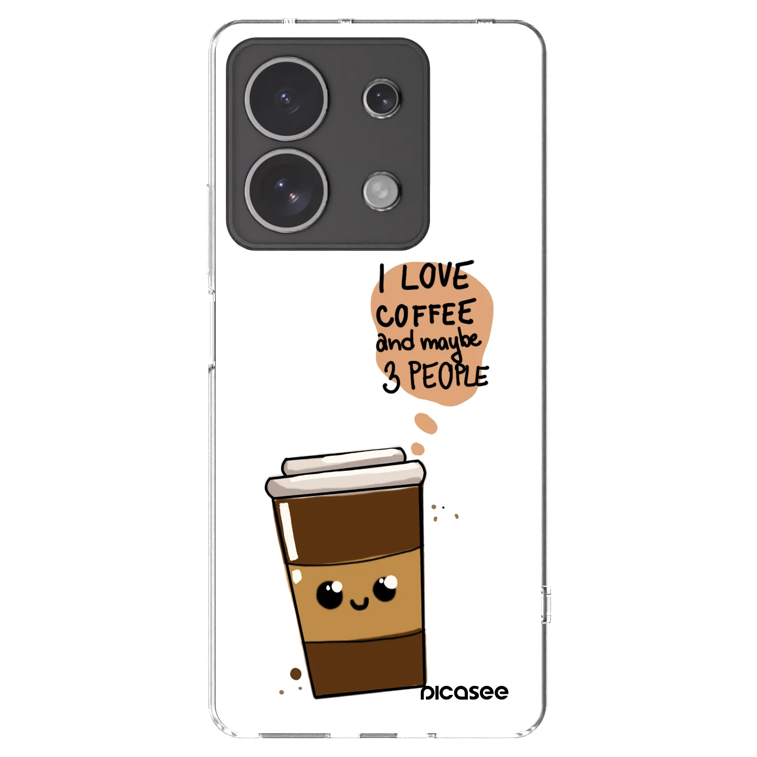 Picasee husă transparentă din silicon pentru Xiaomi Redmi Note 13 4G - Cute coffee