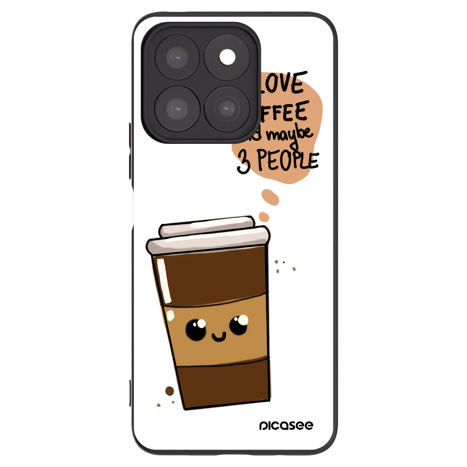Picasee husă neagră din silicon pentru Honor X8b - Cute coffee