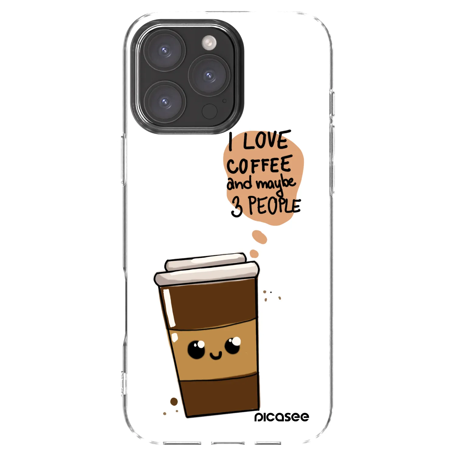 Picasee husă transparentă din silicon pentru Apple iPhone 16 Pro Max - Cute coffee