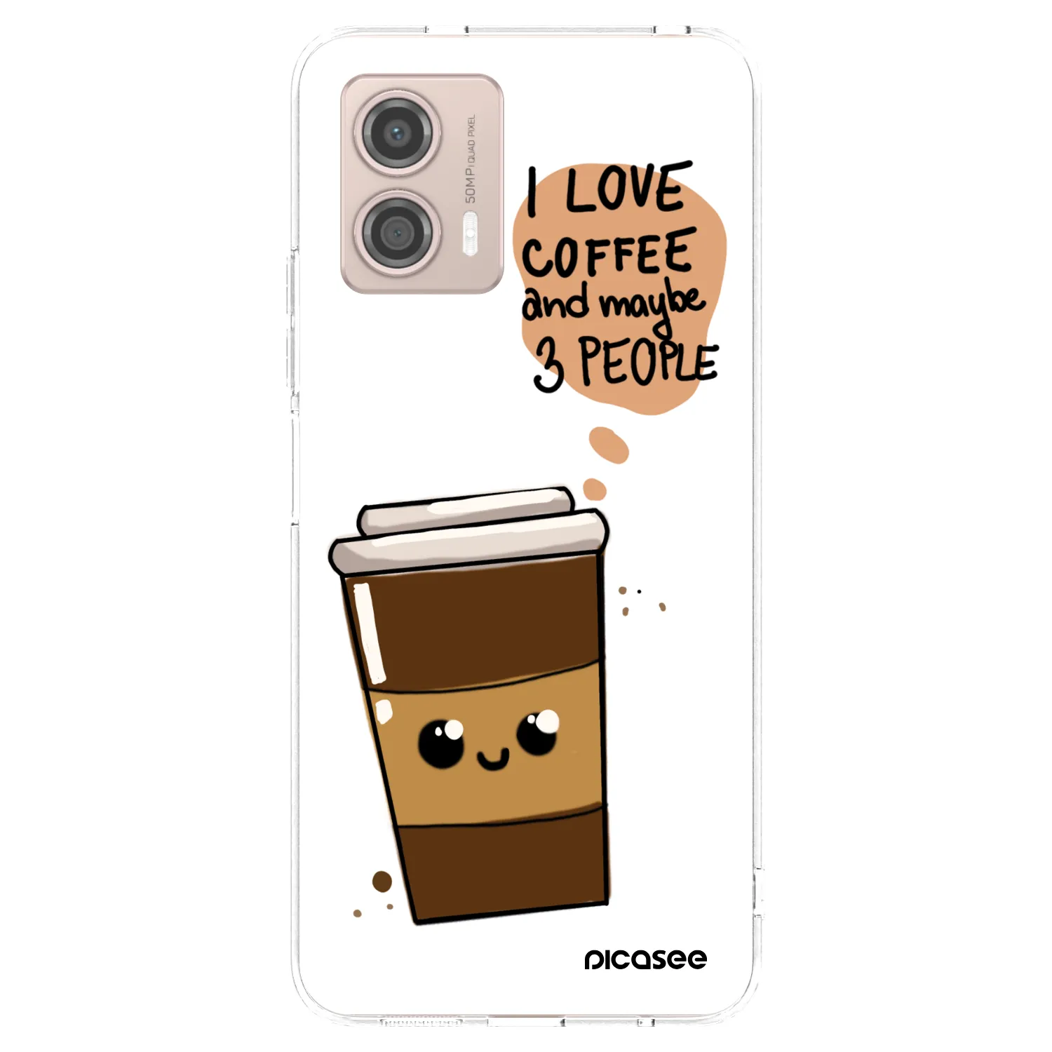 Picasee husă transparentă din silicon pentru Motorola Moto G53 5G - Cute coffee