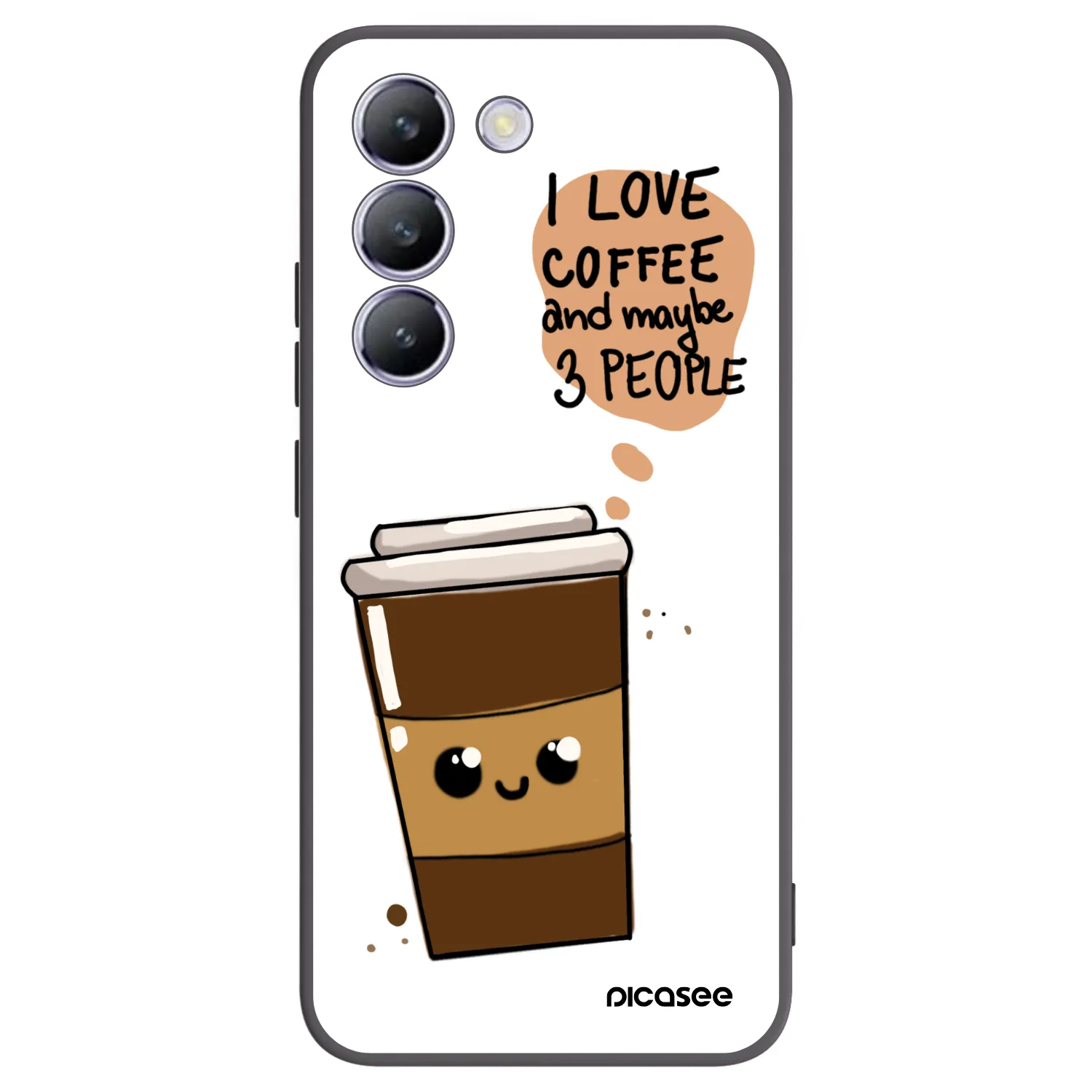 Picasee husă neagră din silicon pentru Vivo V40 SE 5G - Cute coffee