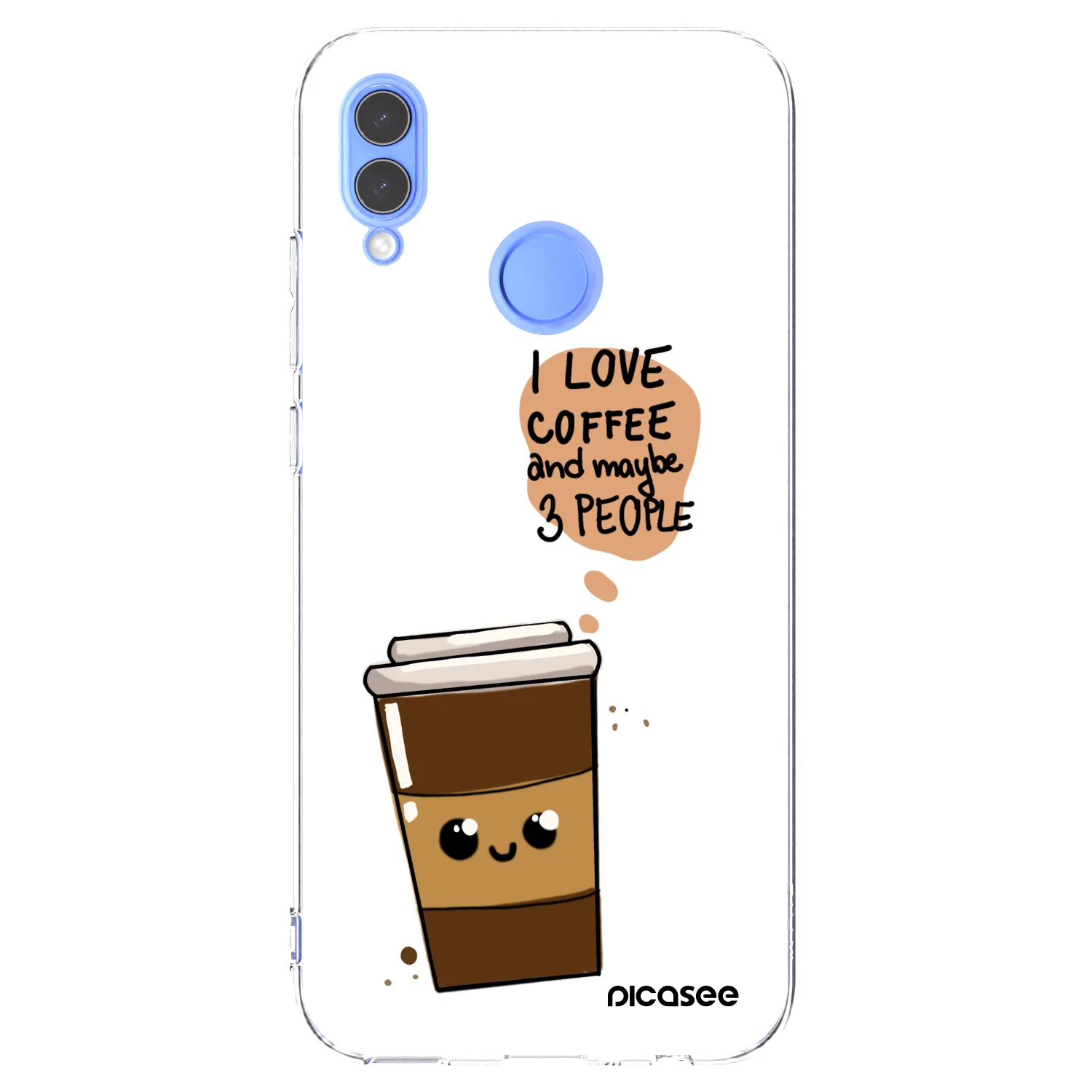 Picasee husă transparentă din silicon pentru Huawei P Smart 2019 - Cute coffee
