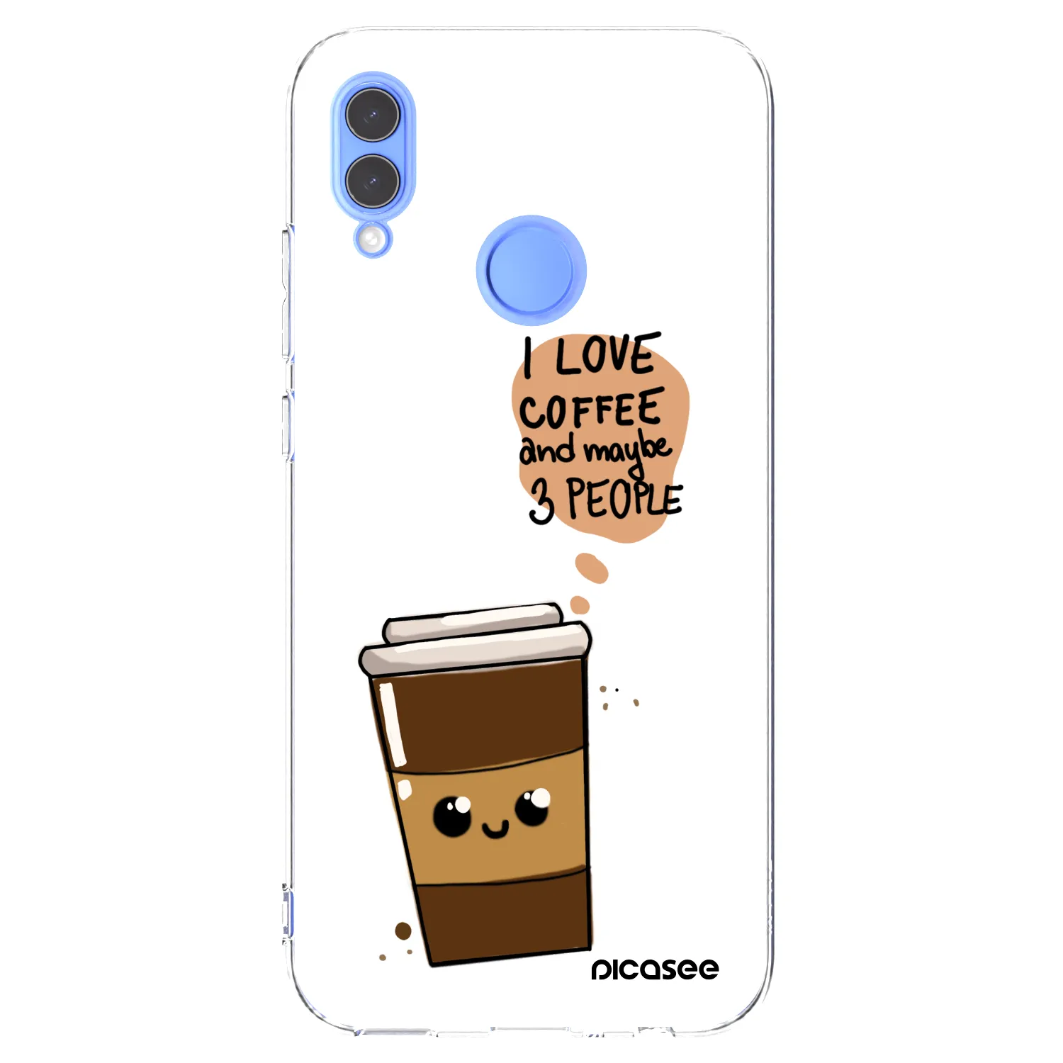 Picasee husă transparentă din silicon pentru Honor 10 Lite - Cute coffee