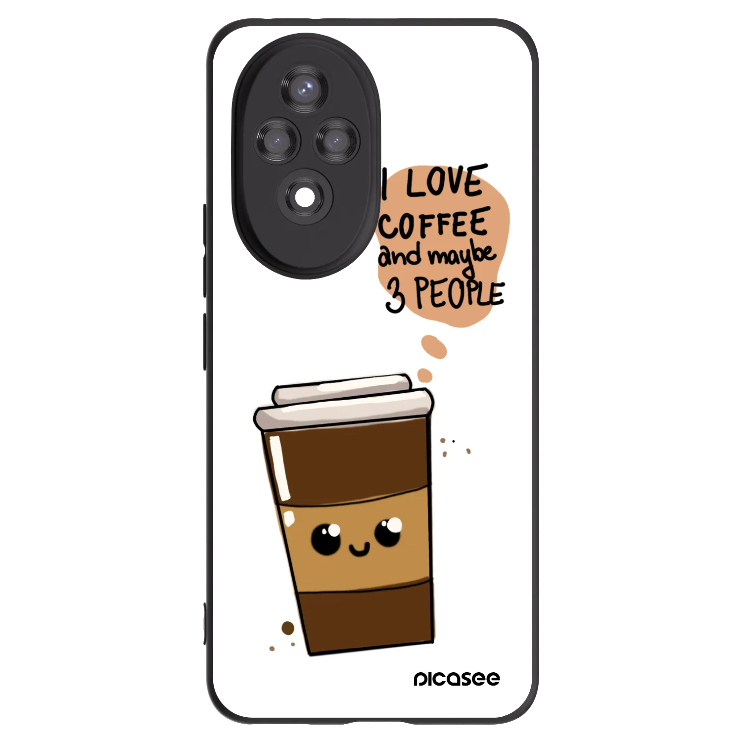 Picasee husă neagră din silicon pentru Honor 200 Pro 5G - Cute coffee