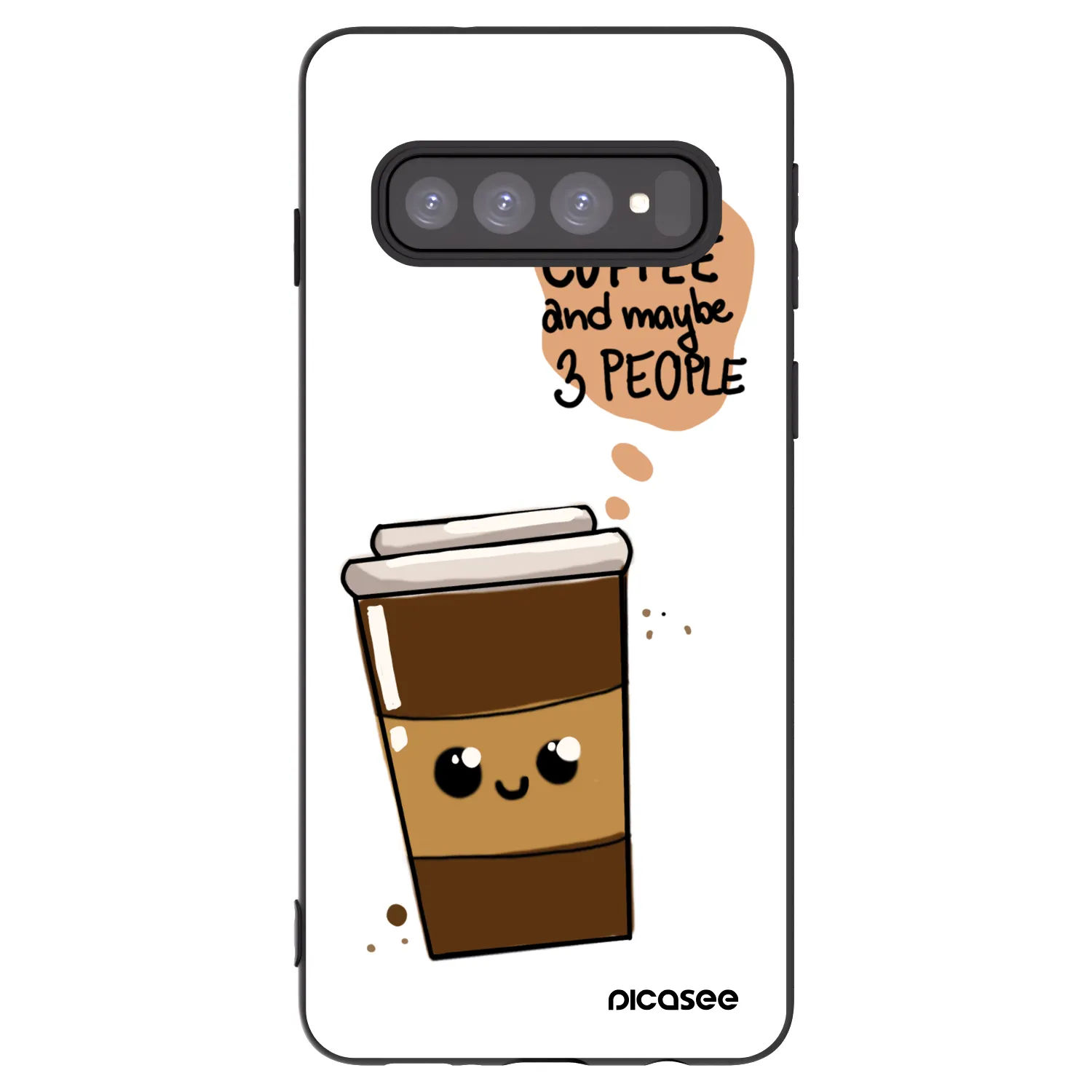 Picasee husă neagră din silicon pentru Samsung Galaxy S10 G973 - Cute coffee