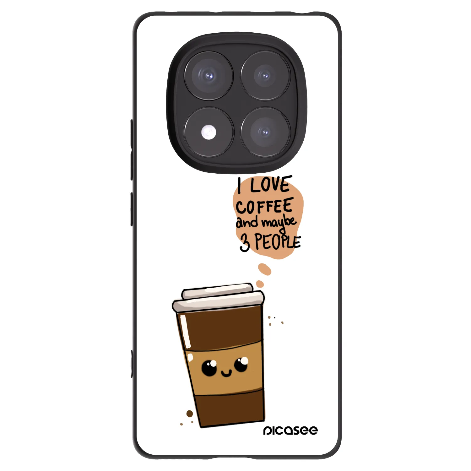 Picasee husă neagră din silicon pentru Xiaomi Redmi Note 14 Pro 5G - Cute coffee