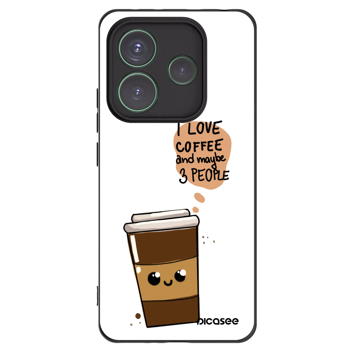 Picasee husă neagră din silicon pentru Xiaomi Redmi Note 14 5G - Cute coffee