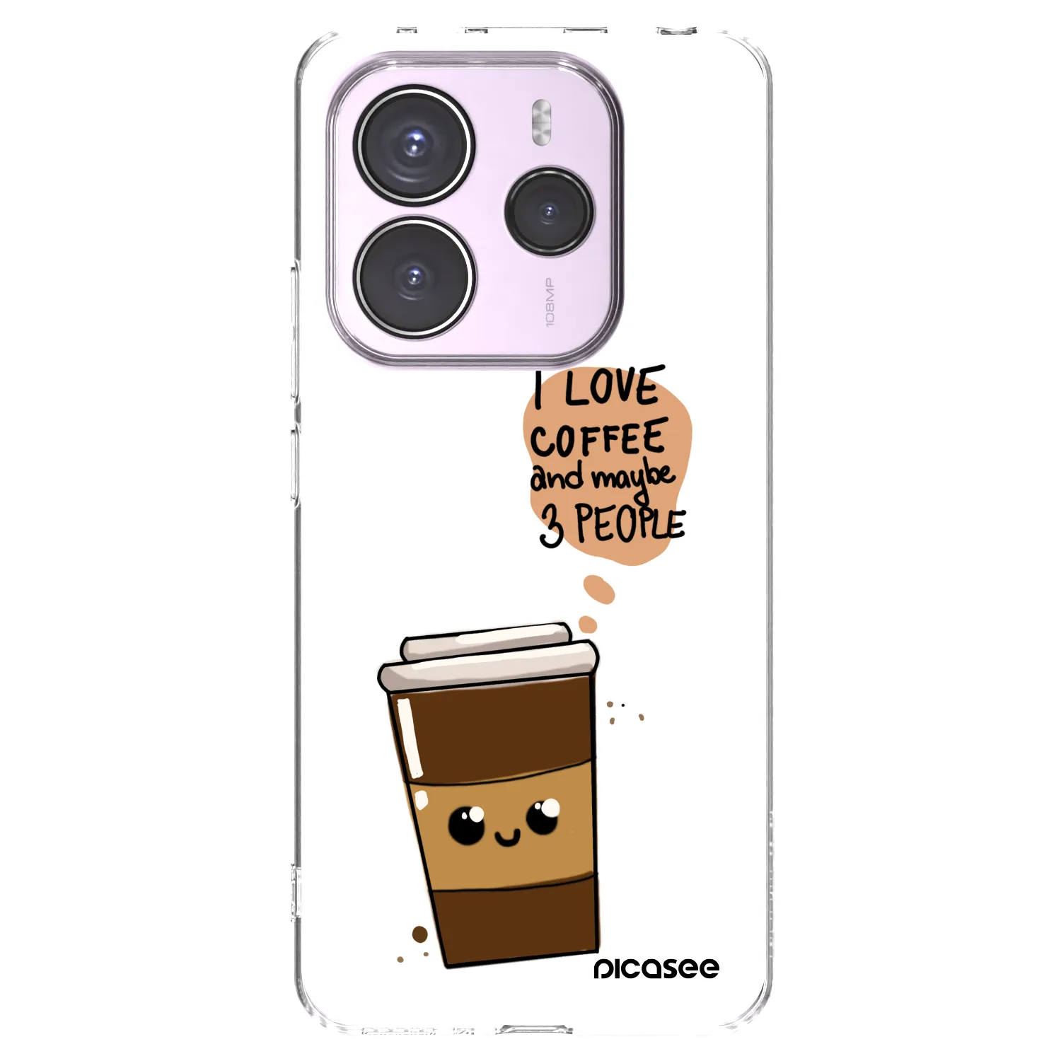 Picasee husă transparentă din silicon pentru Xiaomi Redmi Note 14 5G - Cute coffee