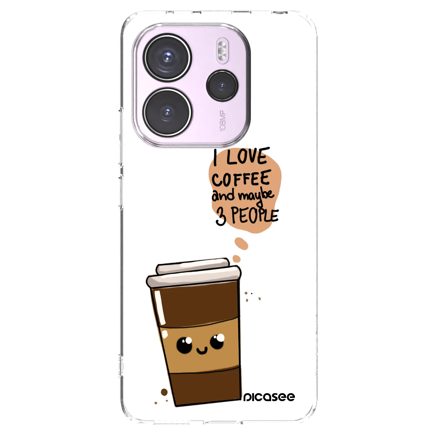 Picasee husă transparentă din silicon pentru Xiaomi Redmi Note 14 4G - Cute coffee