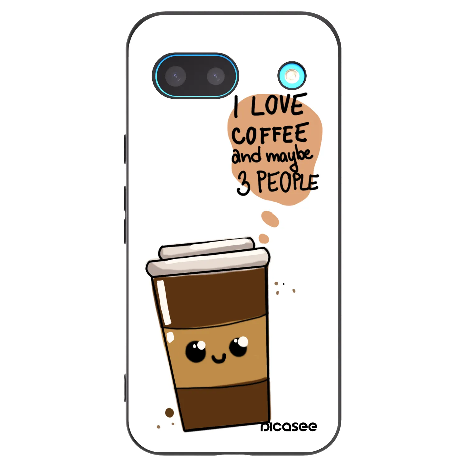 Picasee husă neagră din silicon pentru Google Pixel 8a - Cute coffee