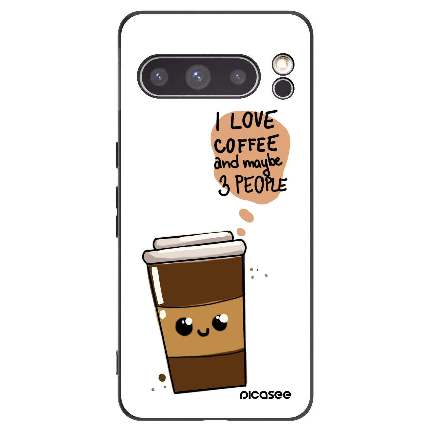 Picasee husă neagră din silicon pentru Google Pixel 8 Pro - Cute coffee