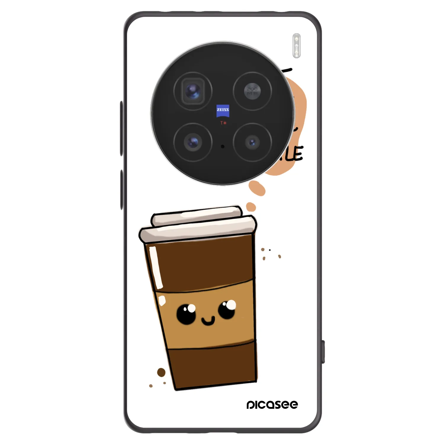 Picasee husă neagră din silicon pentru Vivo X200 Pro - Cute coffee