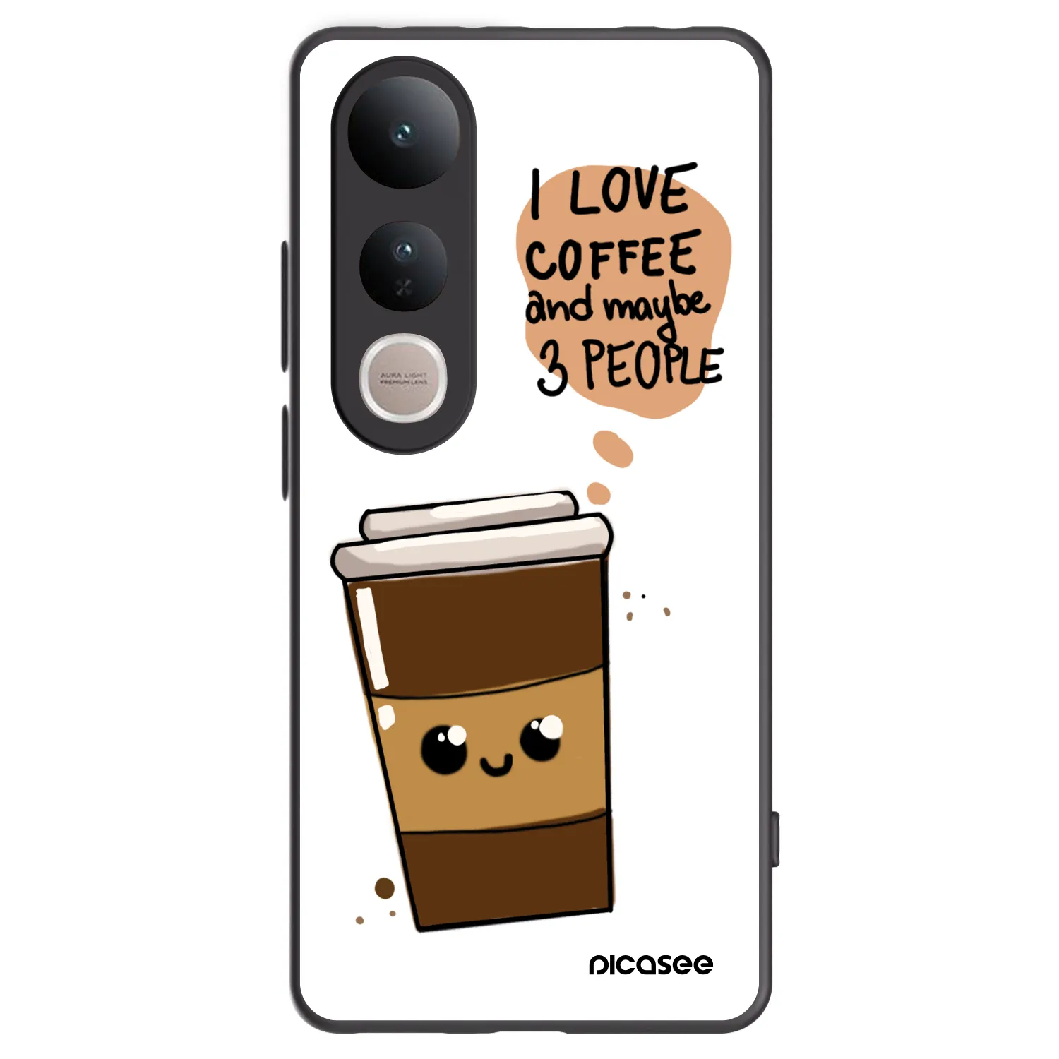 Picasee husă neagră din silicon pentru Vivo V50 Lite 5G - Cute coffee