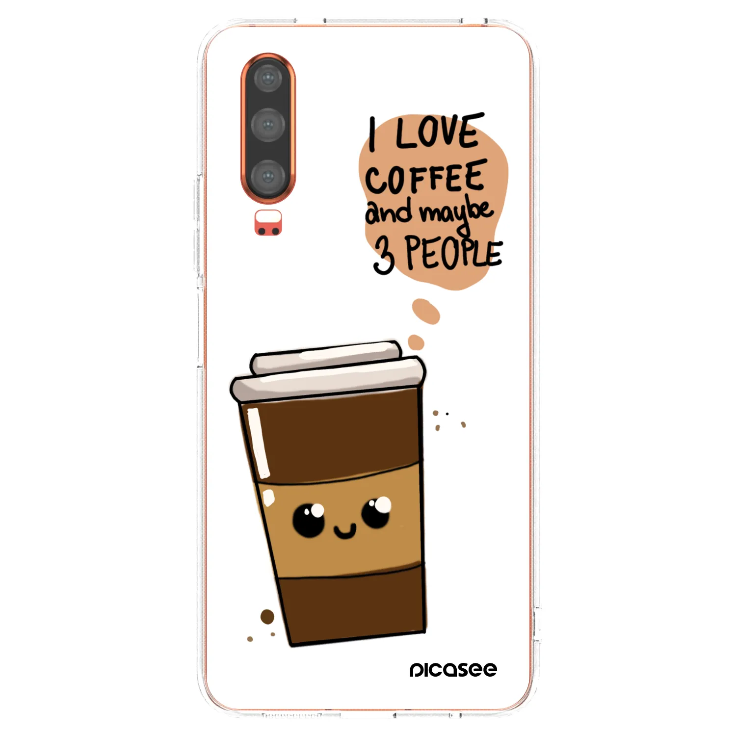 Picasee husă transparentă din silicon pentru Huawei P30 - Cute coffee