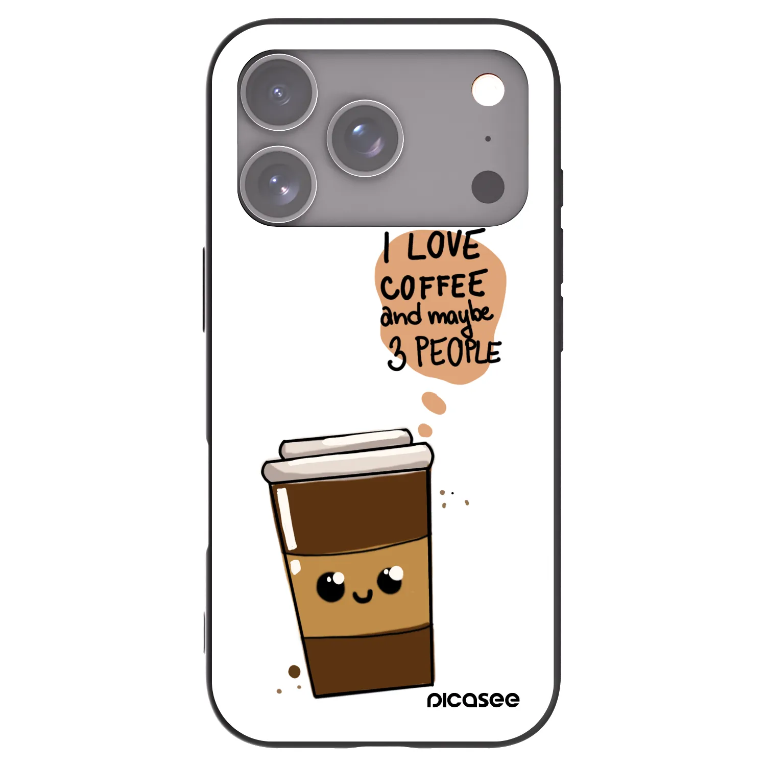 Picasee husă neagră din silicon pentru Apple iPhone 17 Pro - Cute coffee