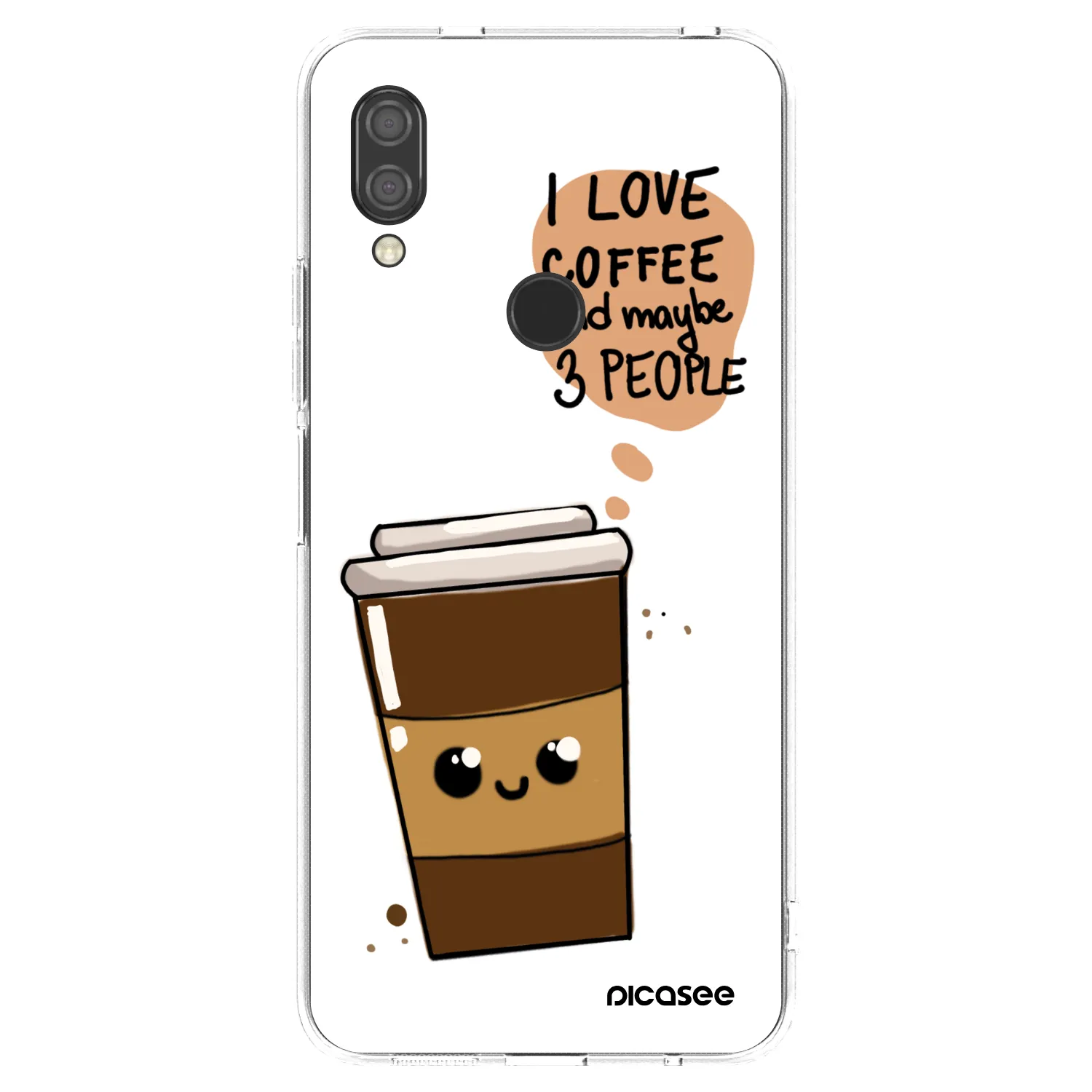 Picasee husă transparentă din silicon pentru Xiaomi Redmi 7 - Cute coffee