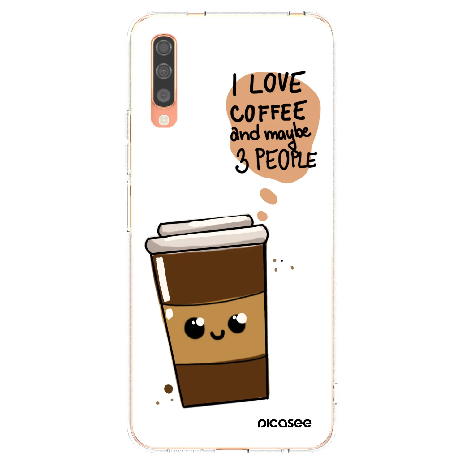 Picasee husă transparentă din silicon pentru Samsung Galaxy A70 A705F - Cute coffee