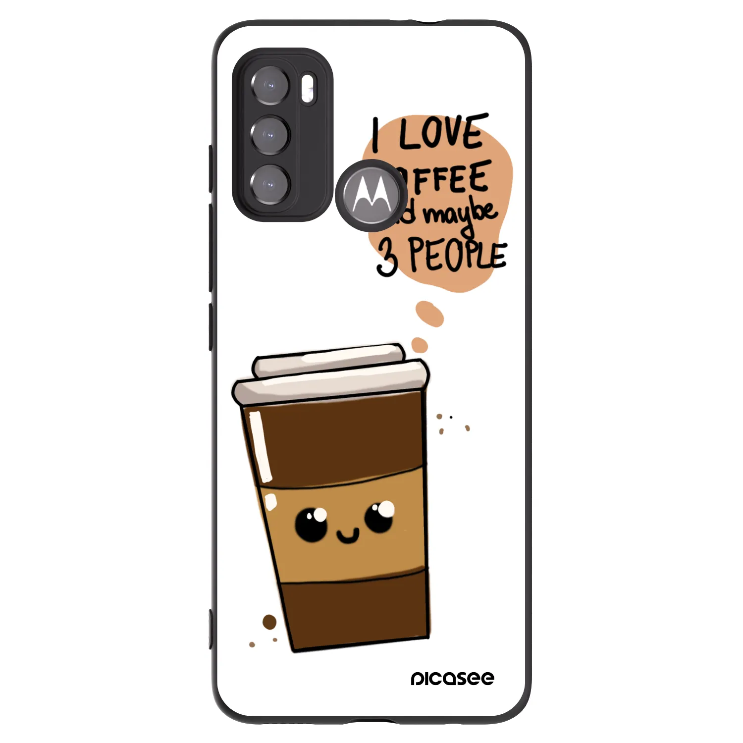 Picasee husă neagră din silicon pentru Motorola Edge 60 5G - Cute coffee