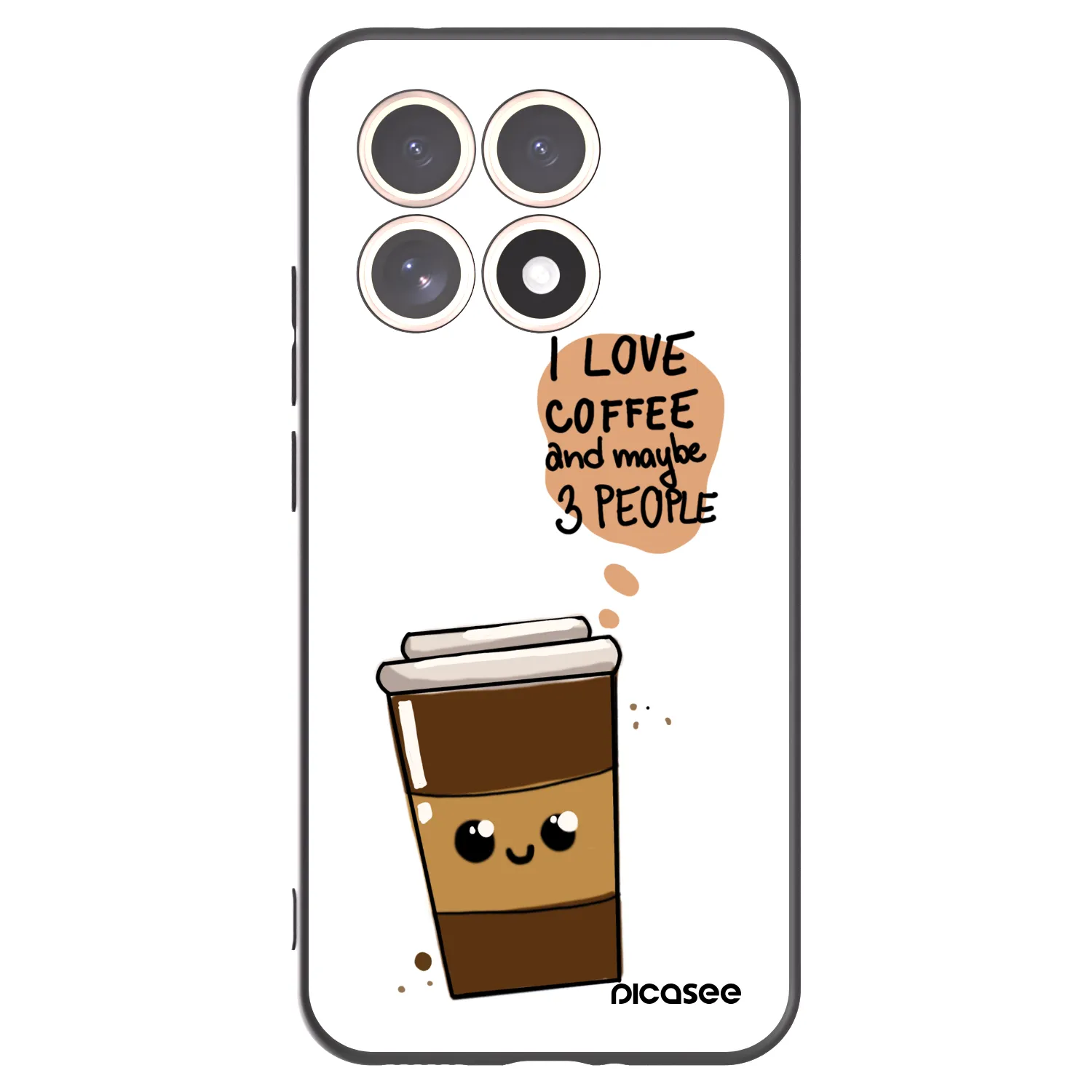 Picasee husă neagră din silicon pentru Xiaomi 15T - Cute coffee