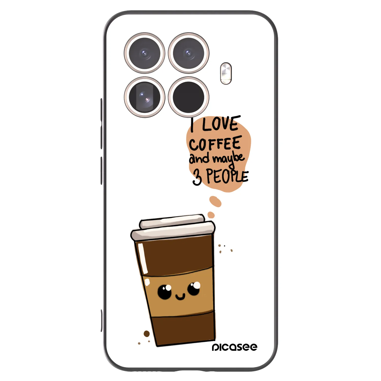 Picasee husă neagră din silicon pentru Xiaomi 15T Pro - Cute coffee