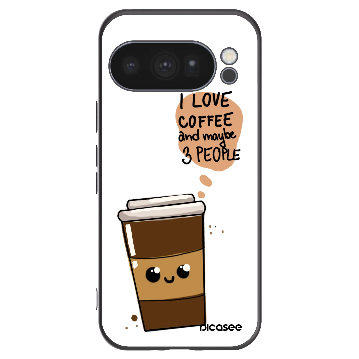 Picasee husă neagră din silicon pentru Google Pixel 10 Pro - Cute coffee