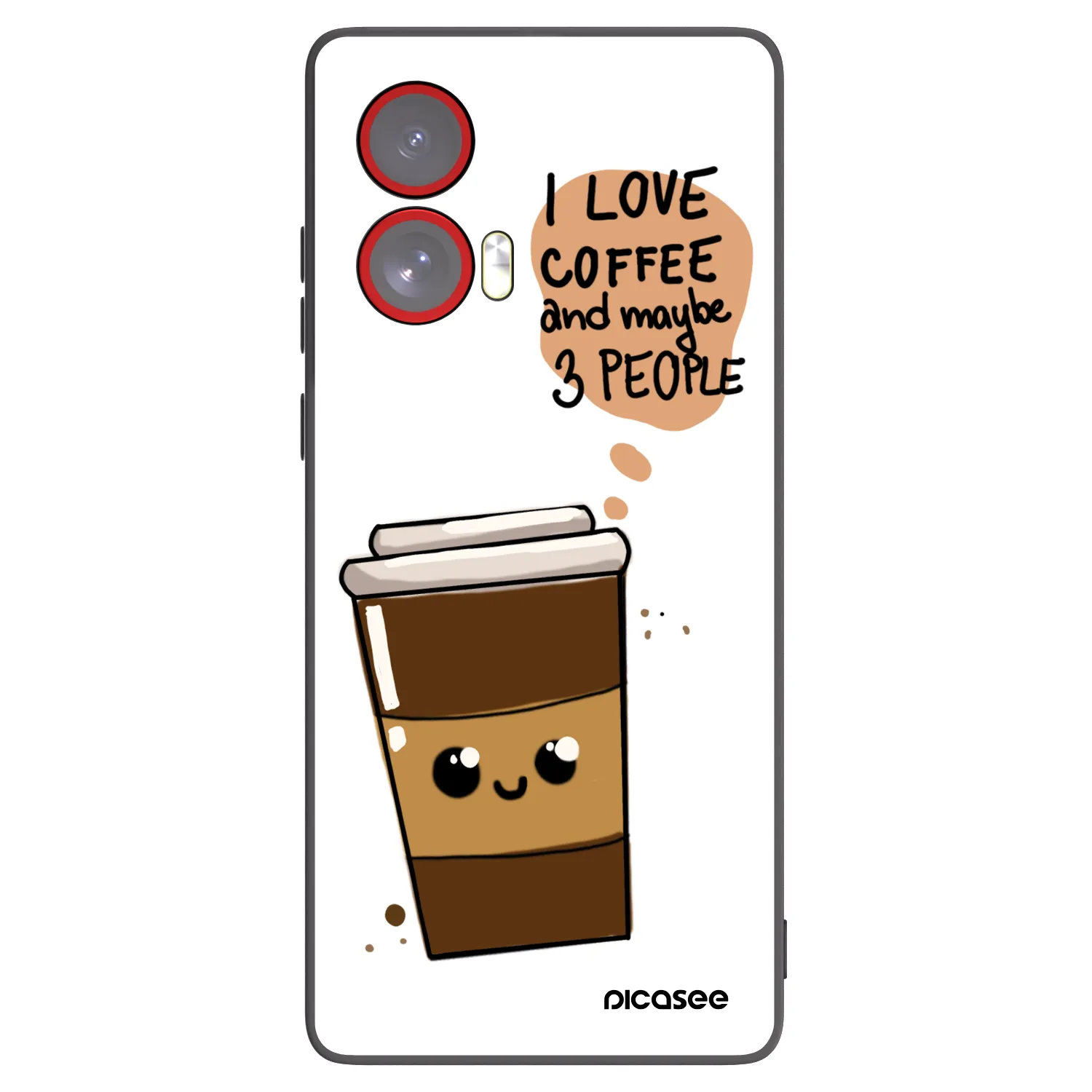 Picasee husă neagră din silicon pentru Motorola Edge 50 Fusion - Cute coffee