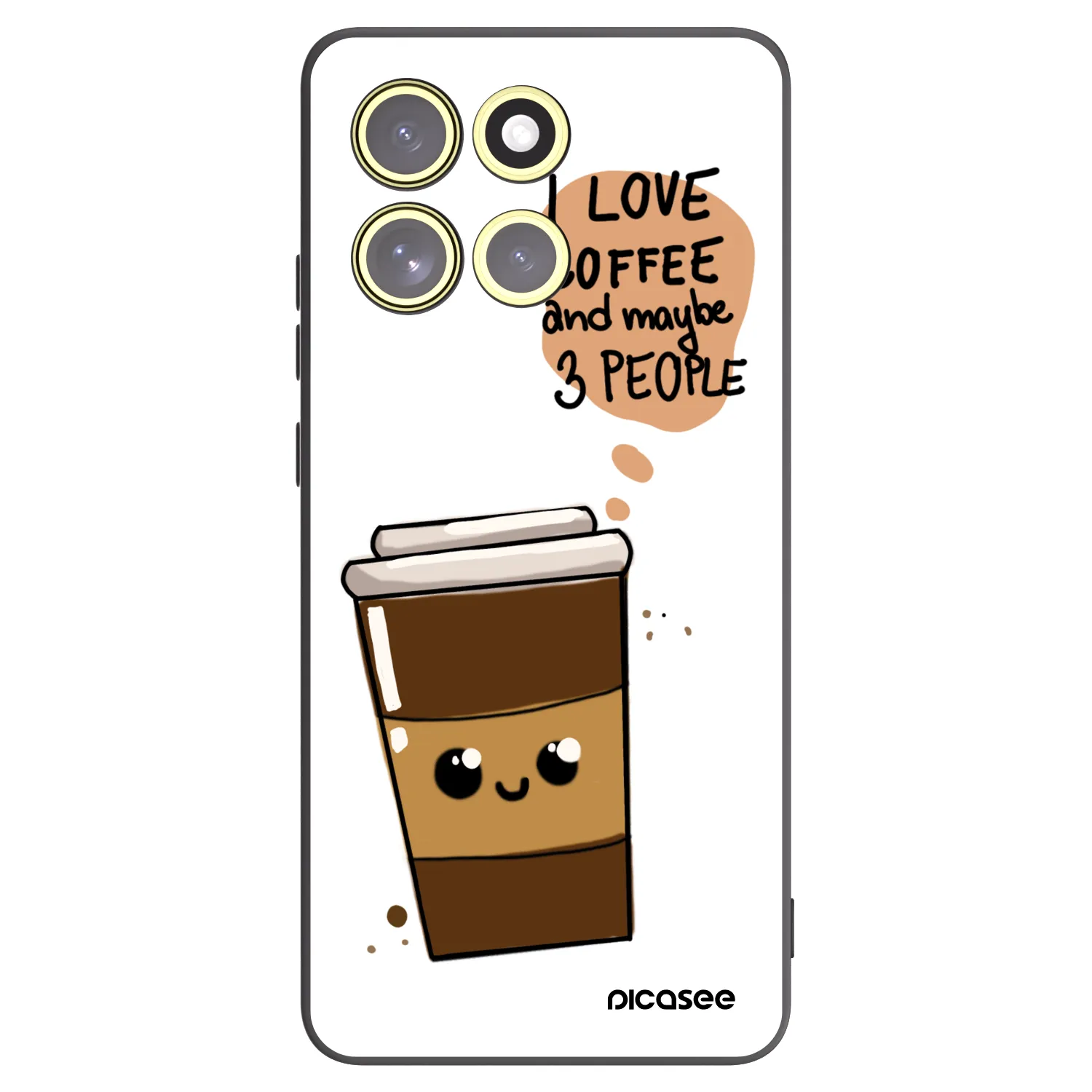 Picasee husă neagră din silicon pentru Motorola Moto G86 Power 5G - Cute coffee
