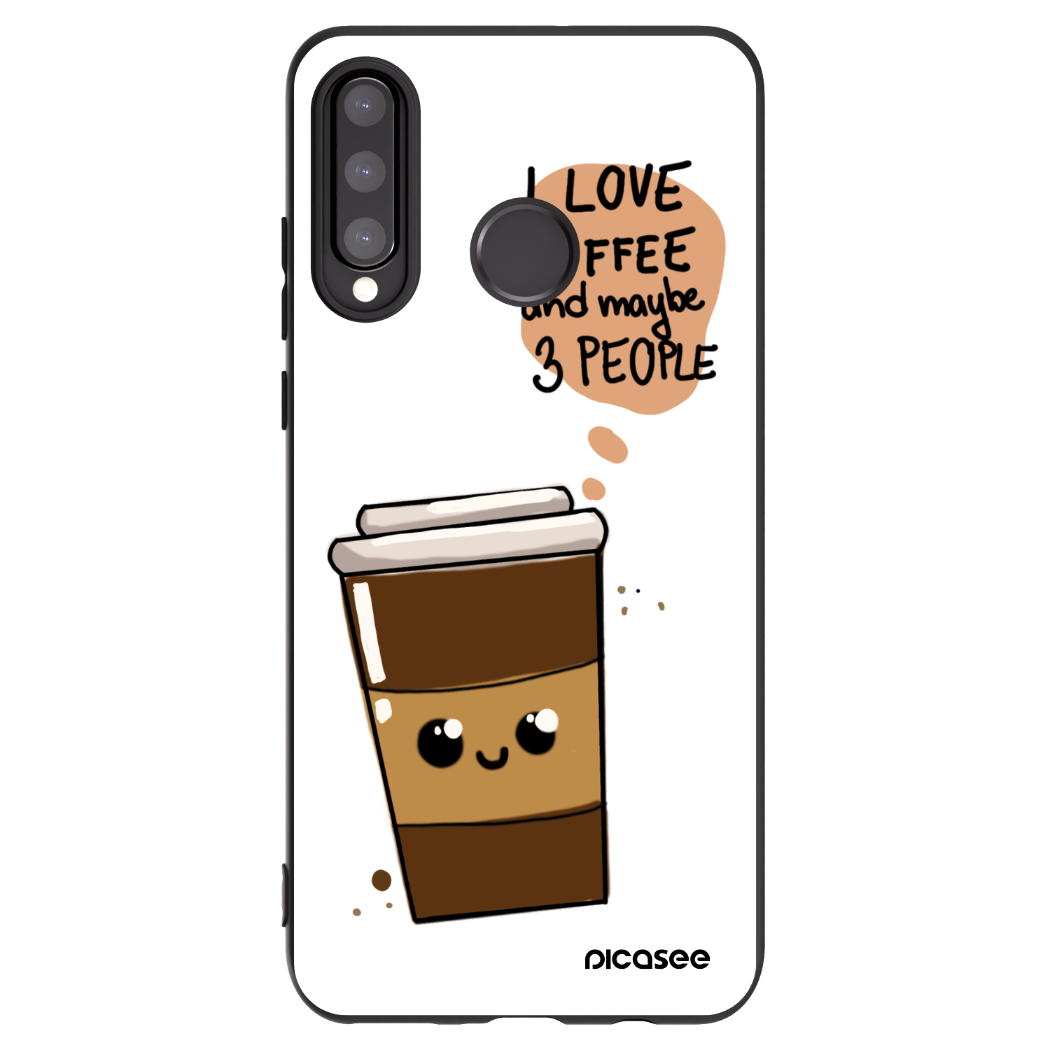 Picasee husă neagră din silicon pentru Huawei P30 Lite - Cute coffee