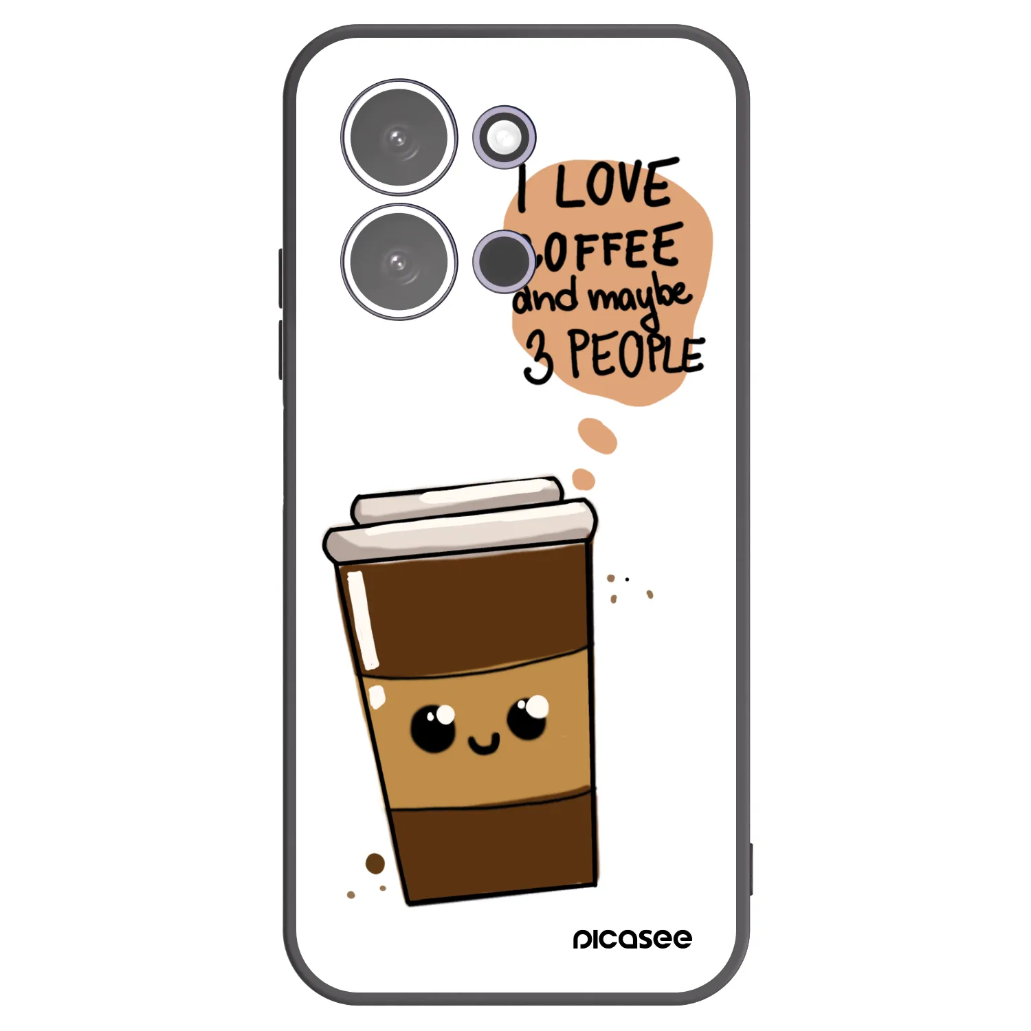 Picasee husă neagră din silicon pentru Xiaomi Redmi 15C 5G - Cute coffee