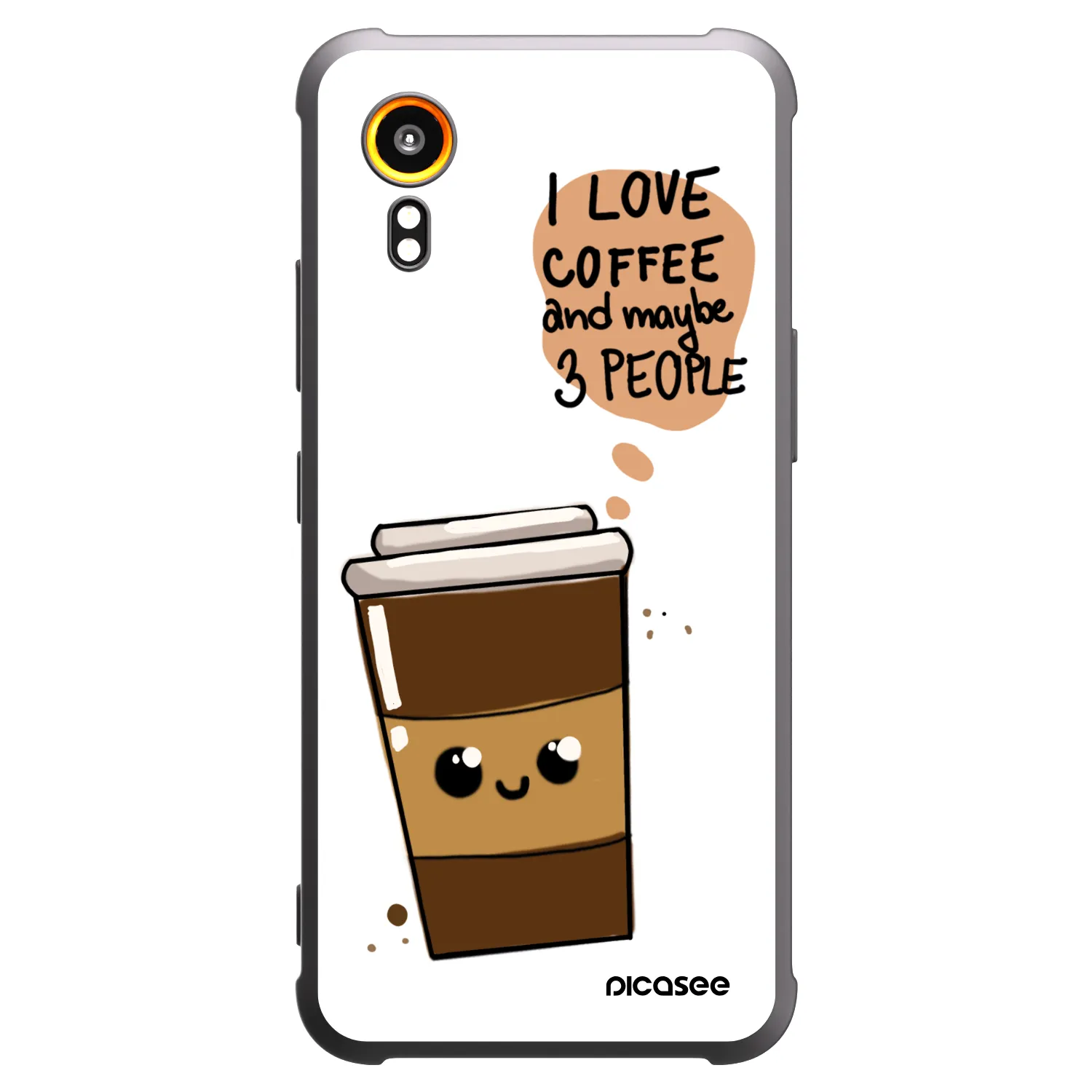 Picasee husă neagră din silicon pentru Samsung Galaxy Xcover 7 - Cute coffee