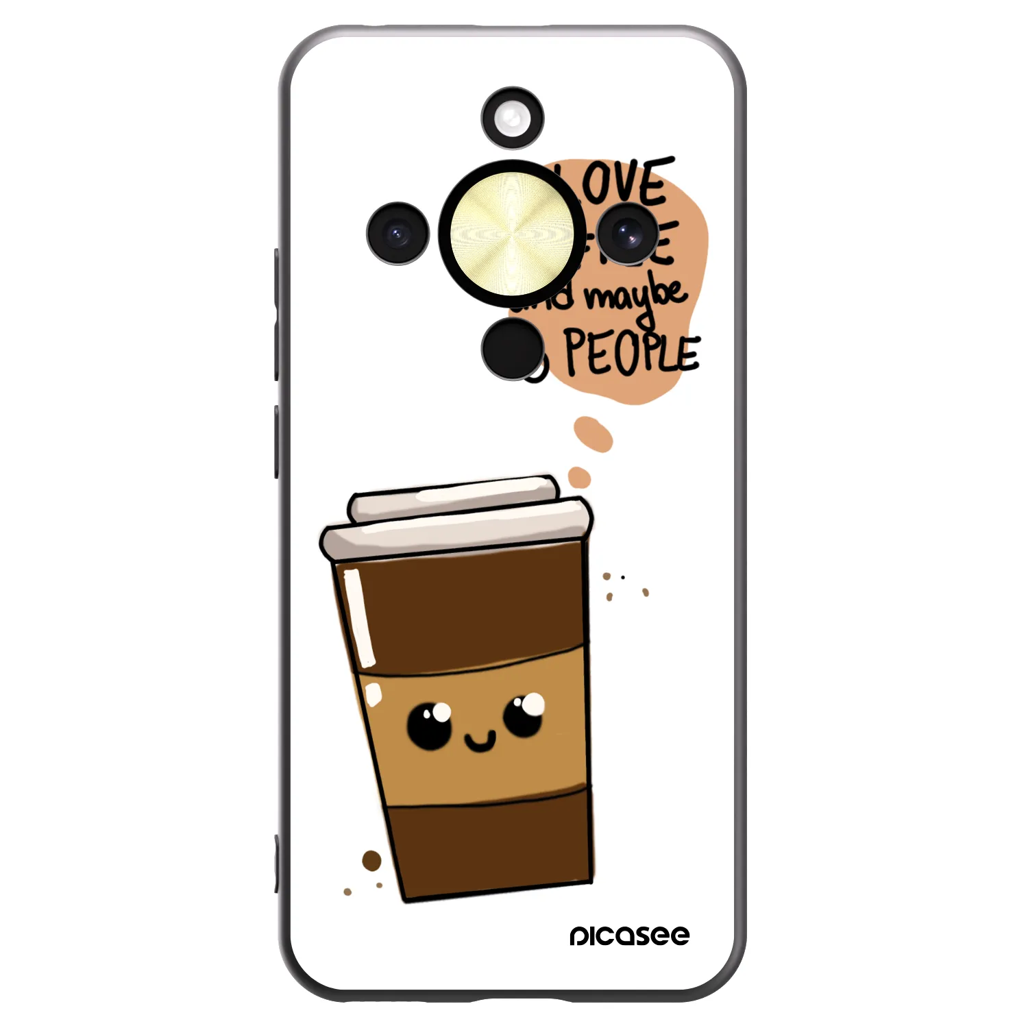Picasee husă neagră din silicon pentru Honor Magic8 Lite 5G - Cute coffee