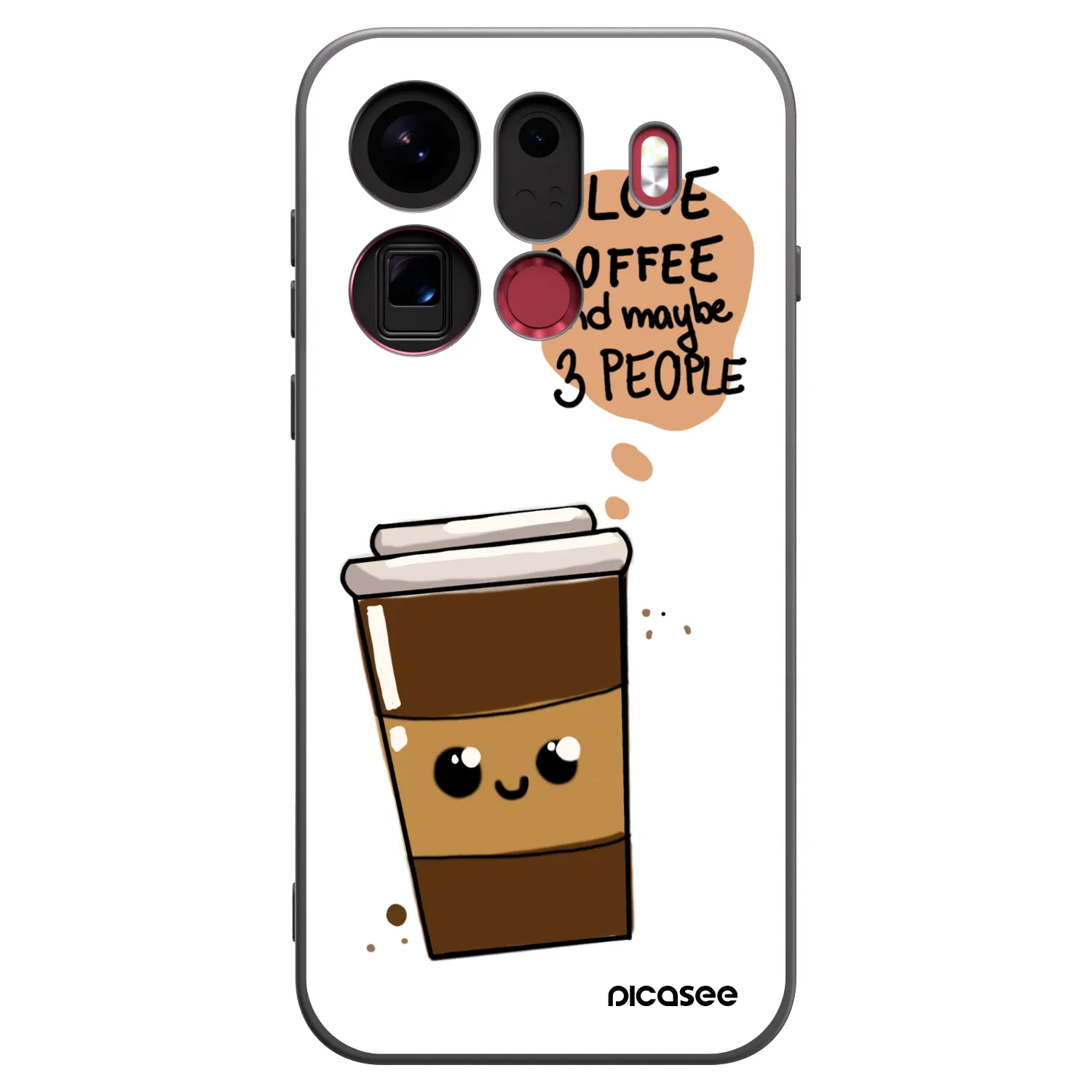 Picasee husă neagră din silicon pentru OPPO Find X9 Pro - Cute coffee
