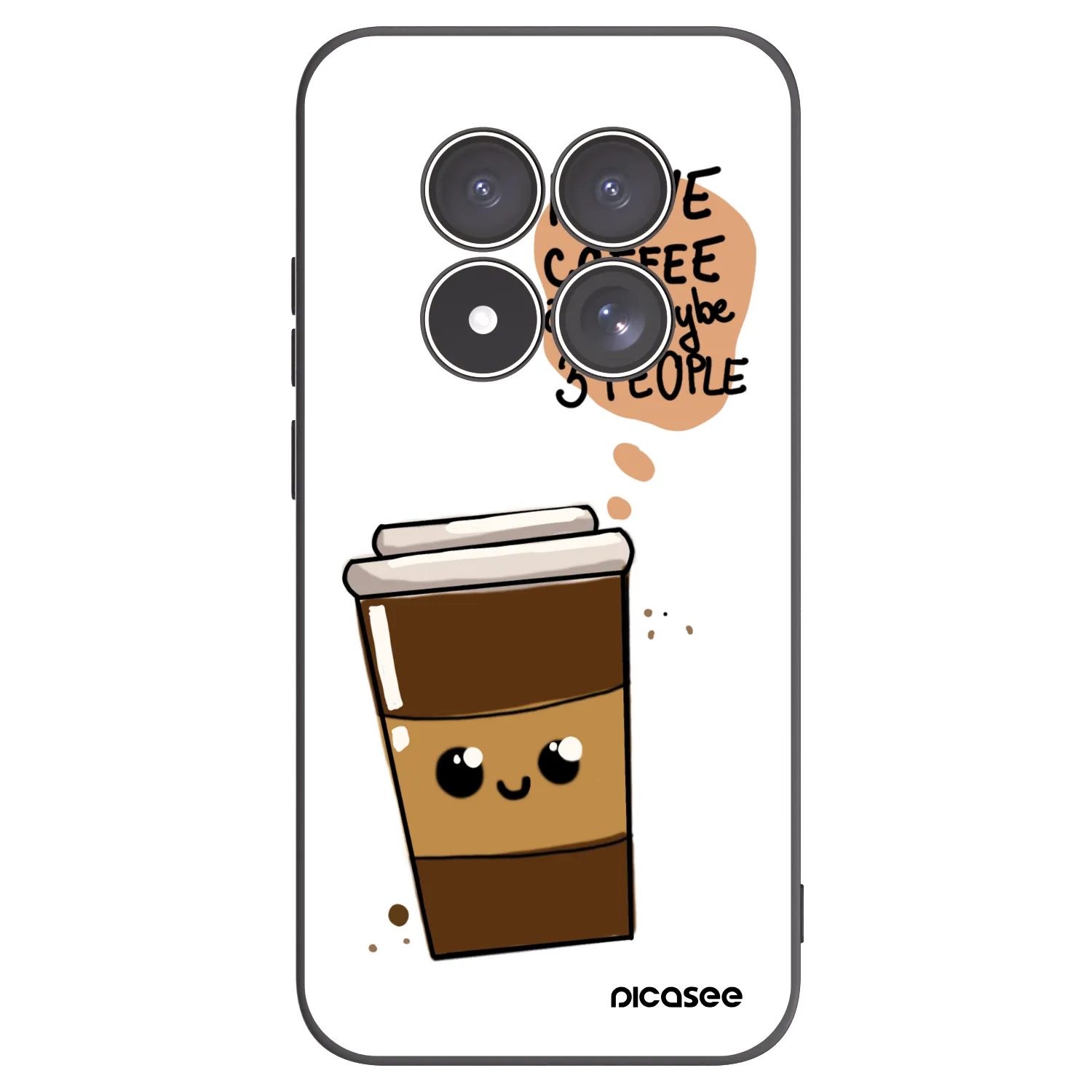 Picasee husă neagră din silicon pentru Xiaomi Redmi Note 15 Pro 5G - Cute coffee