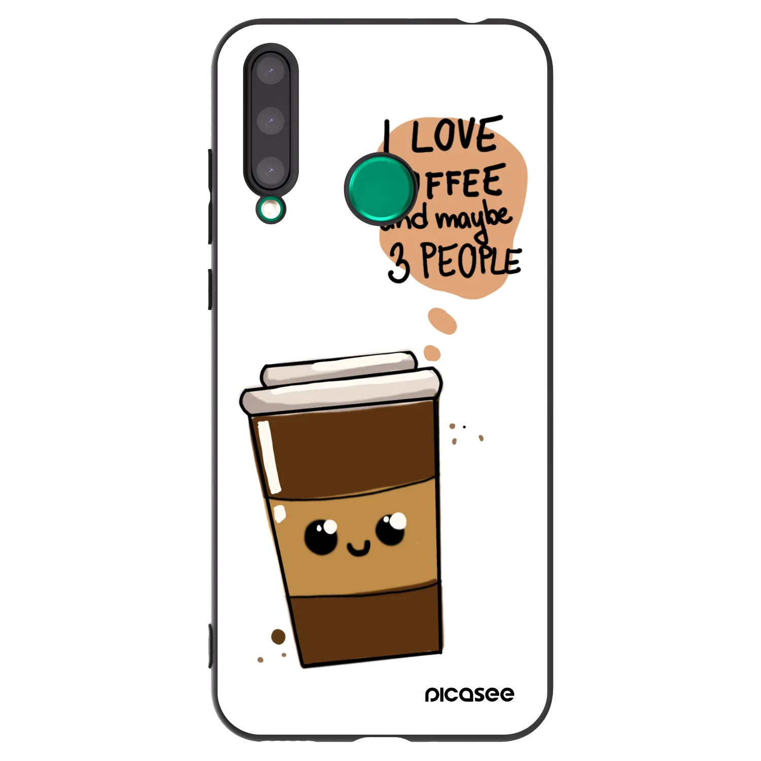 Picasee husă neagră din silicon pentru Honor 20 Lite - Cute coffee