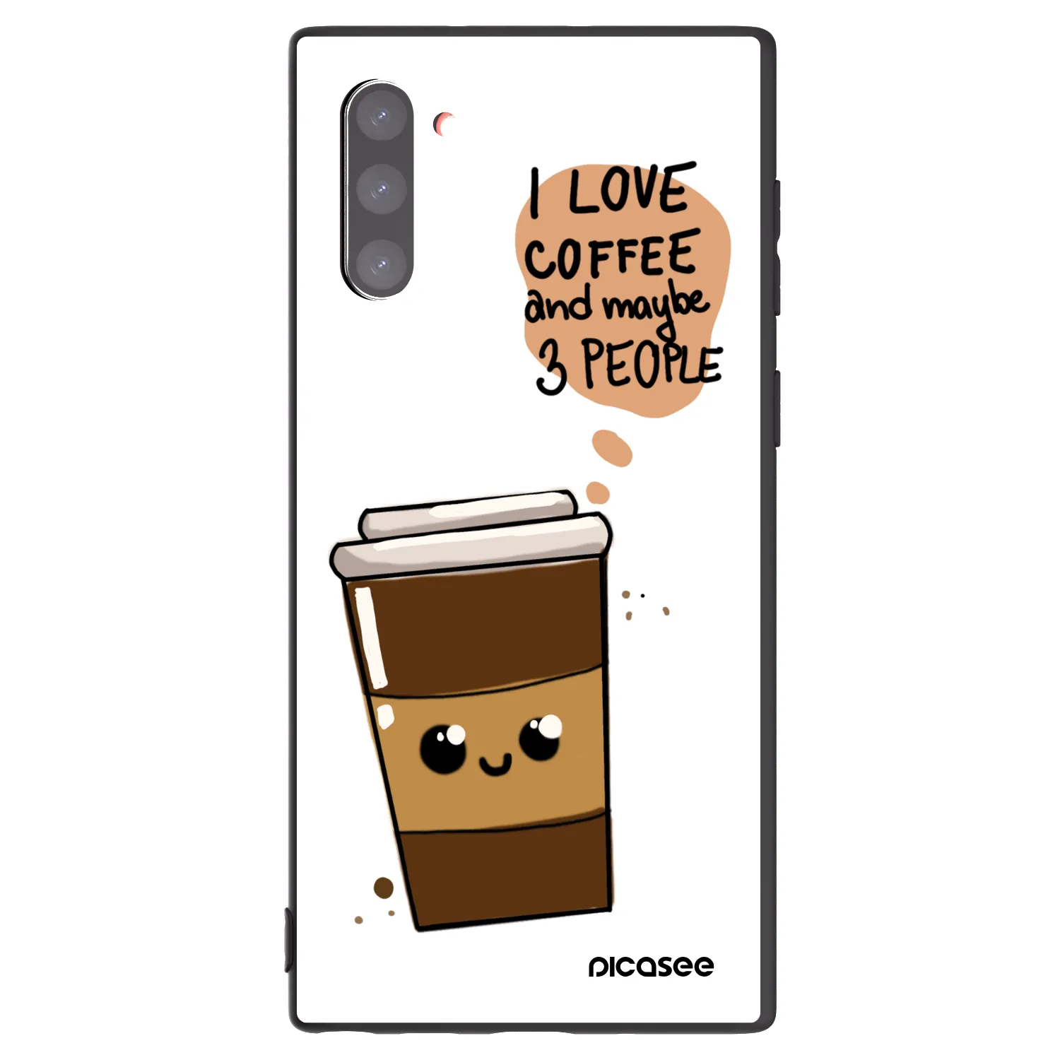 Picasee husă neagră din silicon pentru Samsung Galaxy Note 10 N970F - Cute coffee