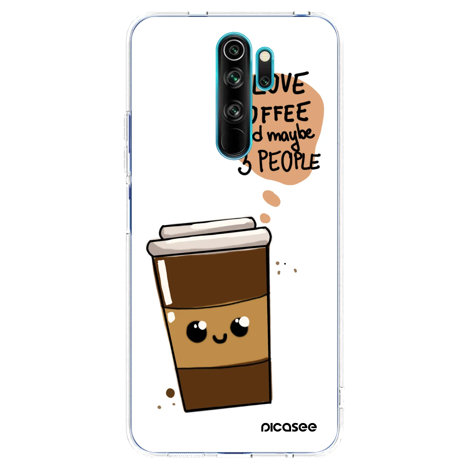 Picasee husă transparentă din silicon pentru Xiaomi Redmi Note 8 Pro - Cute coffee