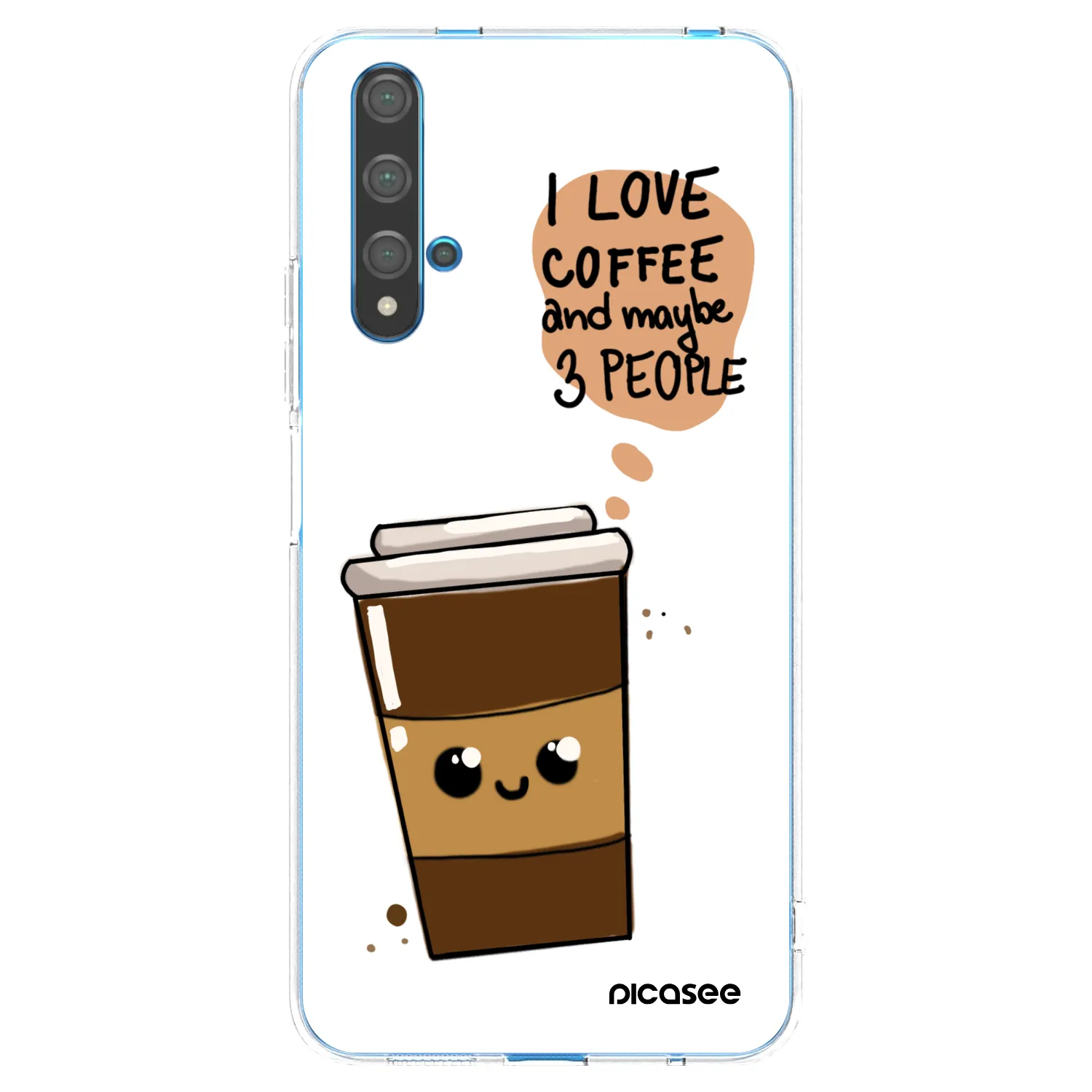 Picasee husă transparentă din silicon pentru Huawei Nova 5T - Cute coffee