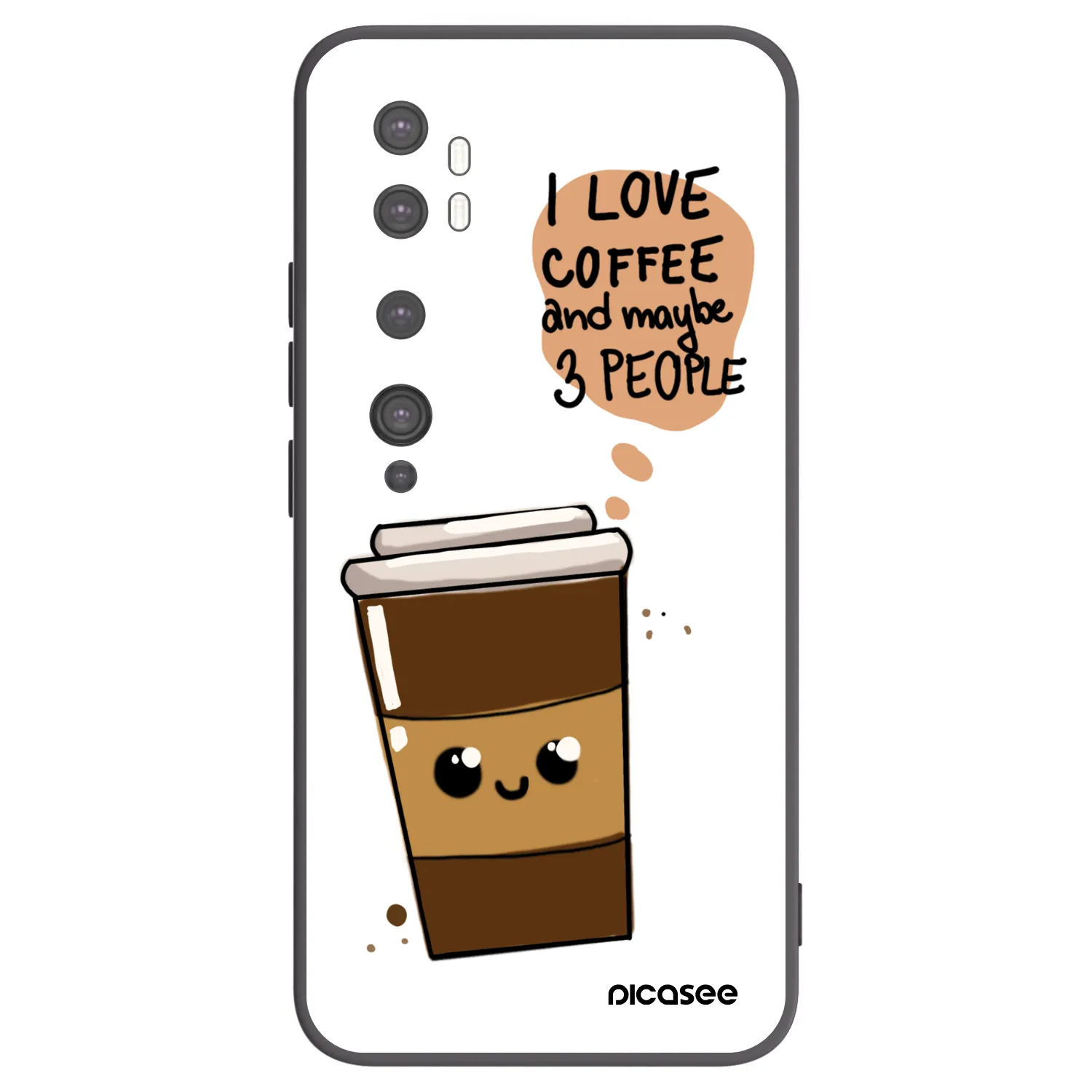 Picasee husă neagră din silicon pentru Xiaomi Mi Note 10 (Pro) - Cute coffee
